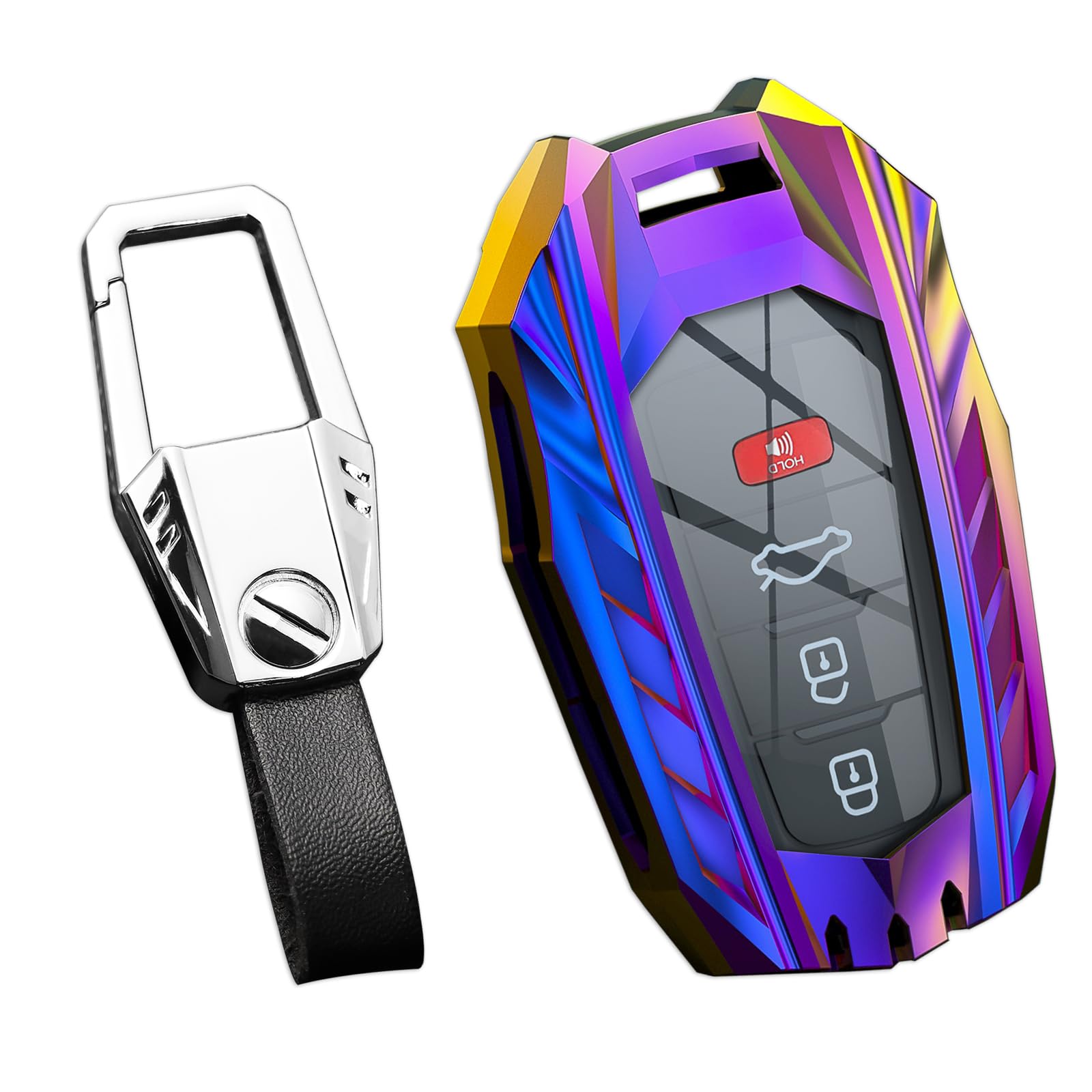 Ocezbiis For Toyota Key Fob Cover,Keychain,Zinc Alloy Protection Car Key Shell Case Compatible With Toyota Smart Remote Keyshell