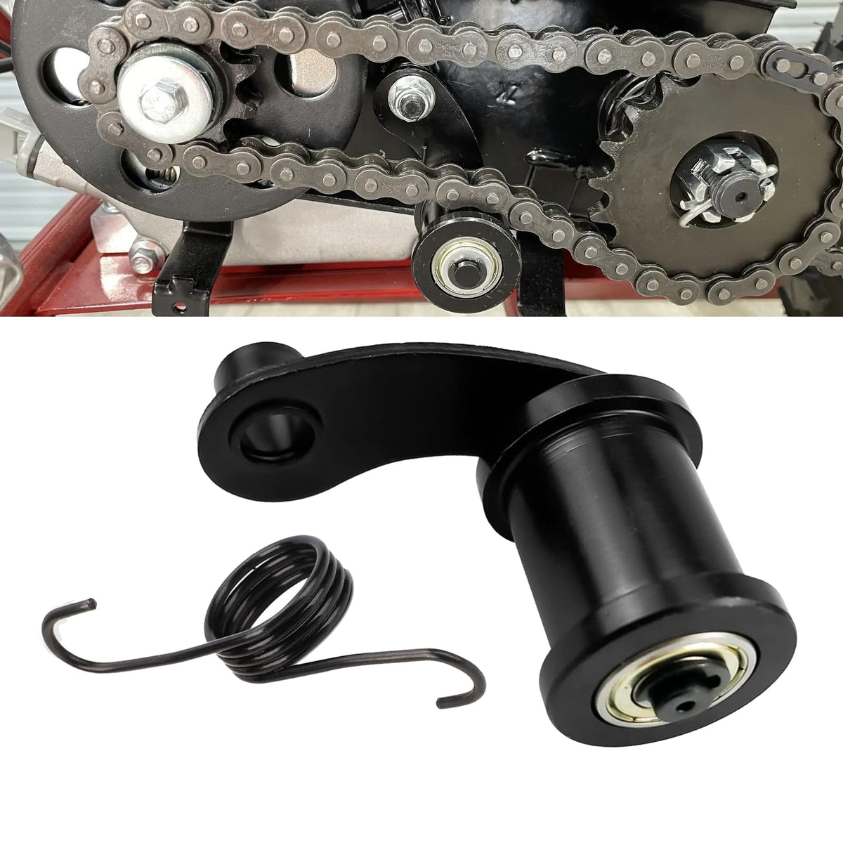 Qymoto Mini Bike Metal Chain Tensioner 1-3/4' Roller For Coleman Ct200U Ct100U Ct200U-Ex Bt200X,Axis M200 Mini Bike Hensim Baja Massimo Mb165 Mb200 Coleman Powersports 6.5Hp