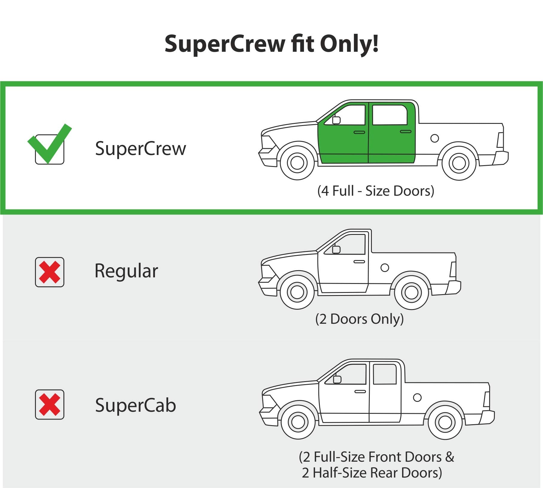 Goodyear Shatterproof Window Deflectors For Trucks Ford F150 2009-2014 Supercrew, Tape-On Rain Guards, Window Visors, Vent Defle