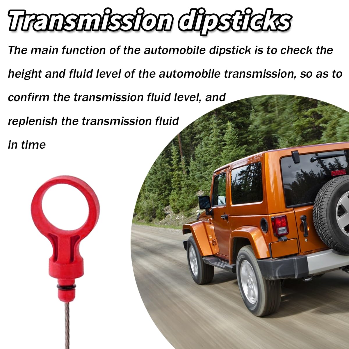 Bittwee Car Transmission Fluid Dipstick, Auto Transmission Fluid Level Dipstick Tool for 2.7 3.5 3.6 3.7 5.7 6.1 6.4L Fuel Tank