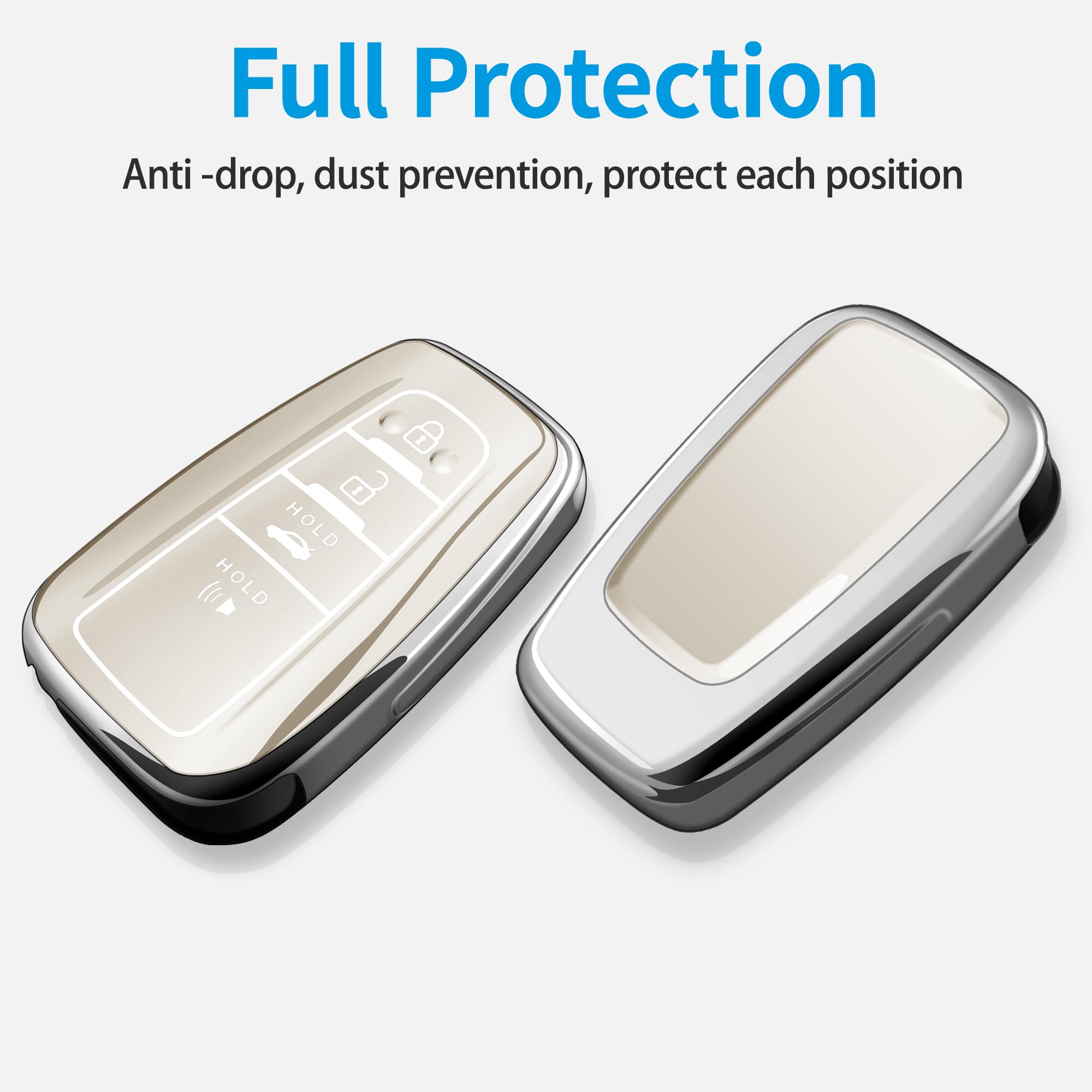 Tukellen For Toyota Key Fob Cover With Keychain,Special Soft Tpu Key Case Protector Compatible With 2020-2022 Highlander Corolla