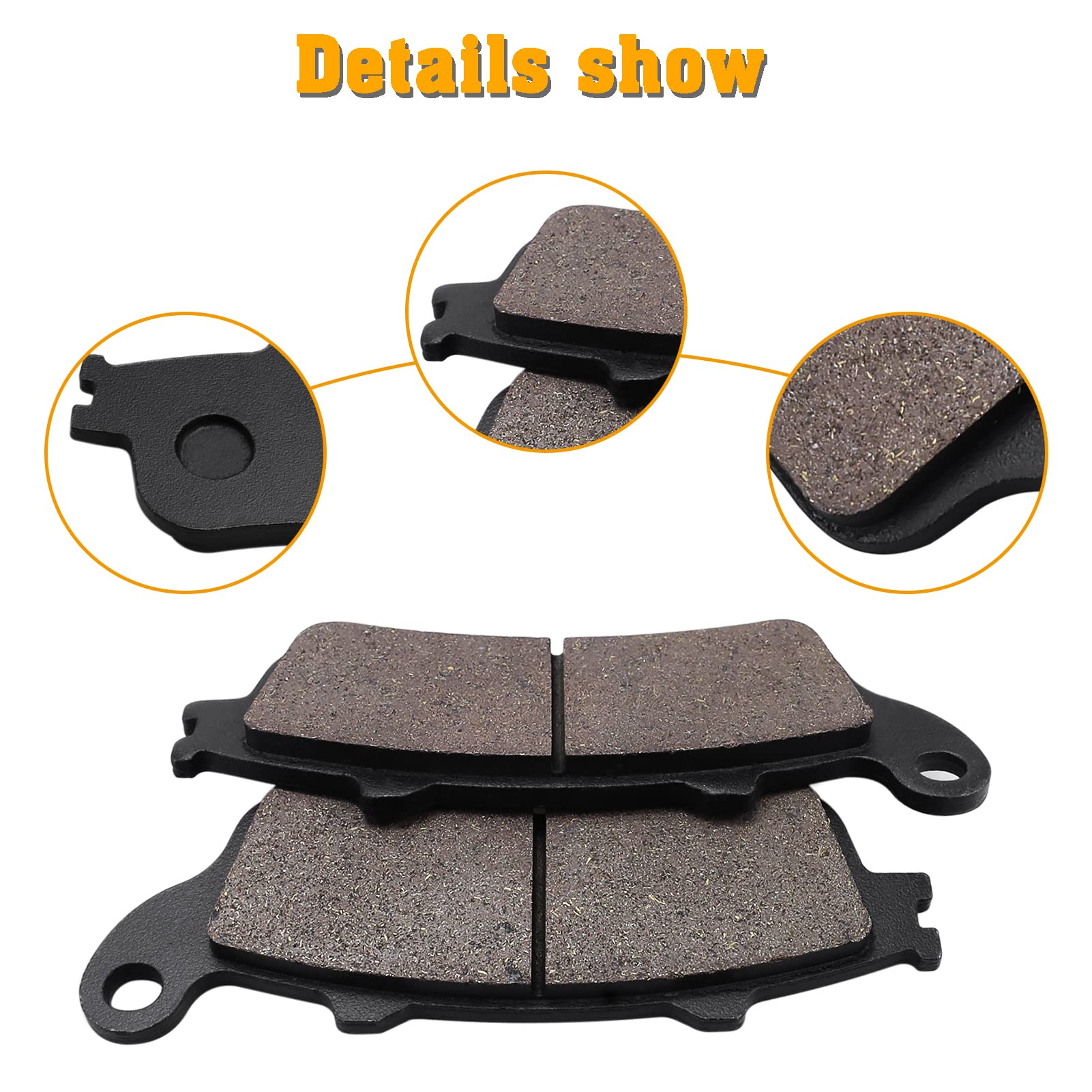 Vtx1800 Front And Rear Brake Pads Compatible For Honda Vtx1800 All Models 2002-2013 / Gl1800 Goldwing All Models 2001-2016/ Cbr1100Xx Blackbird 1997-2003