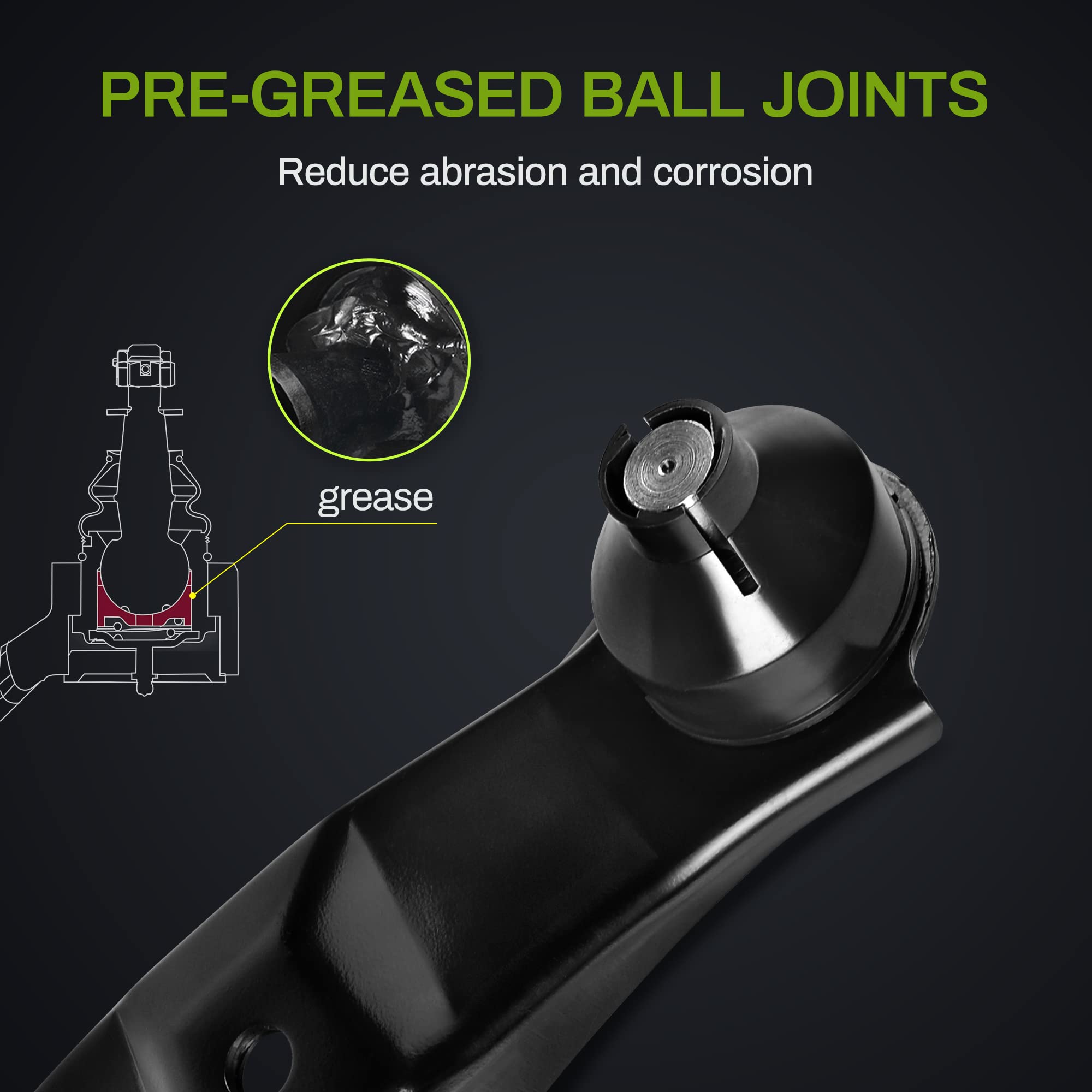 Autosaver88 -Front Lower Control Arm W/Ball Joint Compatible With 2001-2010 Chrysler Pt Cruiser, 2003-2005 Dodge Neon 2.4L