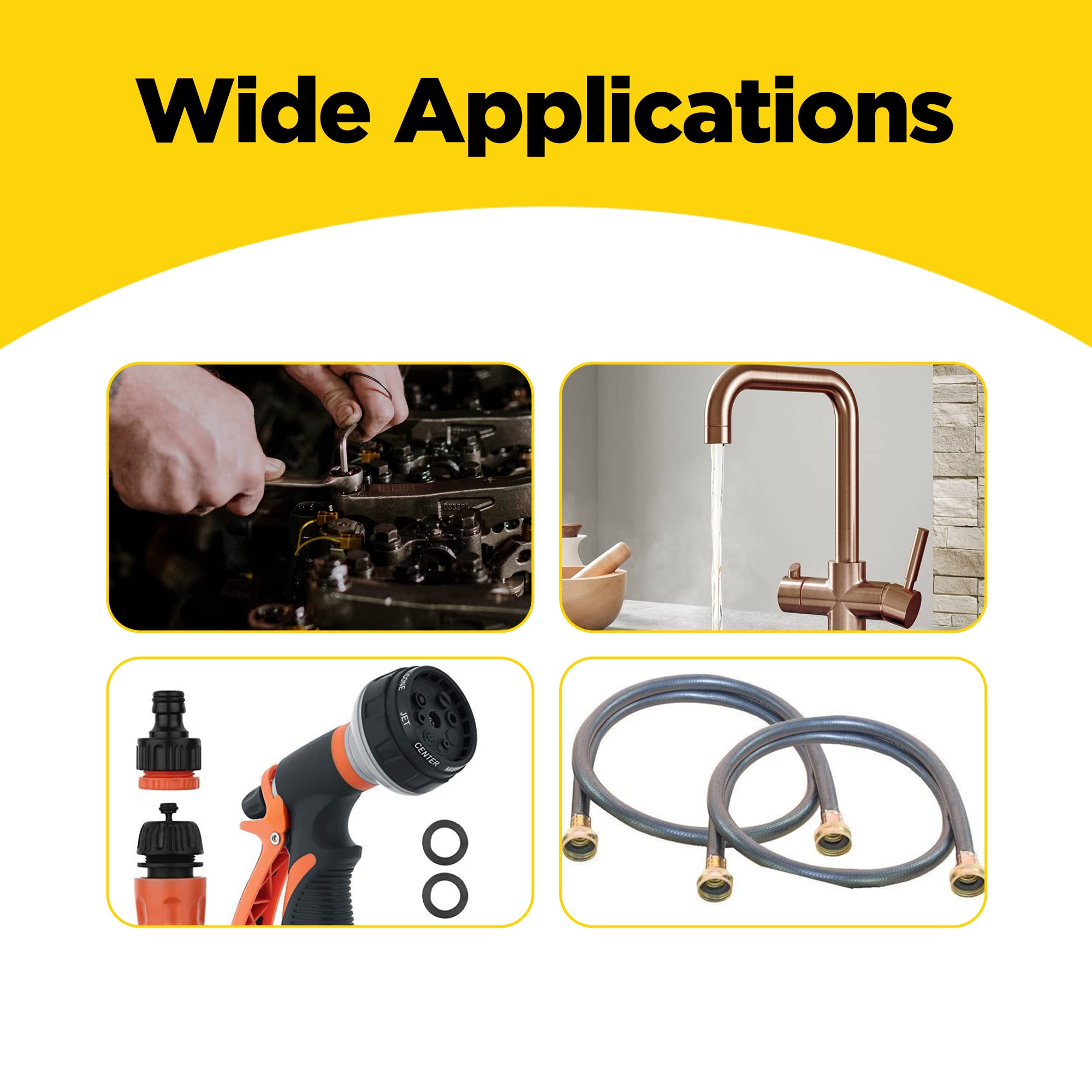 300 Pcs Rubber O-Ring Assortment Kit Set,O Rings Seal Gasket Rubber Washer Assortment Rubber,O-Rings Gaskets Washers For Car,Professional Plumbing,Faucet,Mechanic,Repairs,Air Or Gas Connections