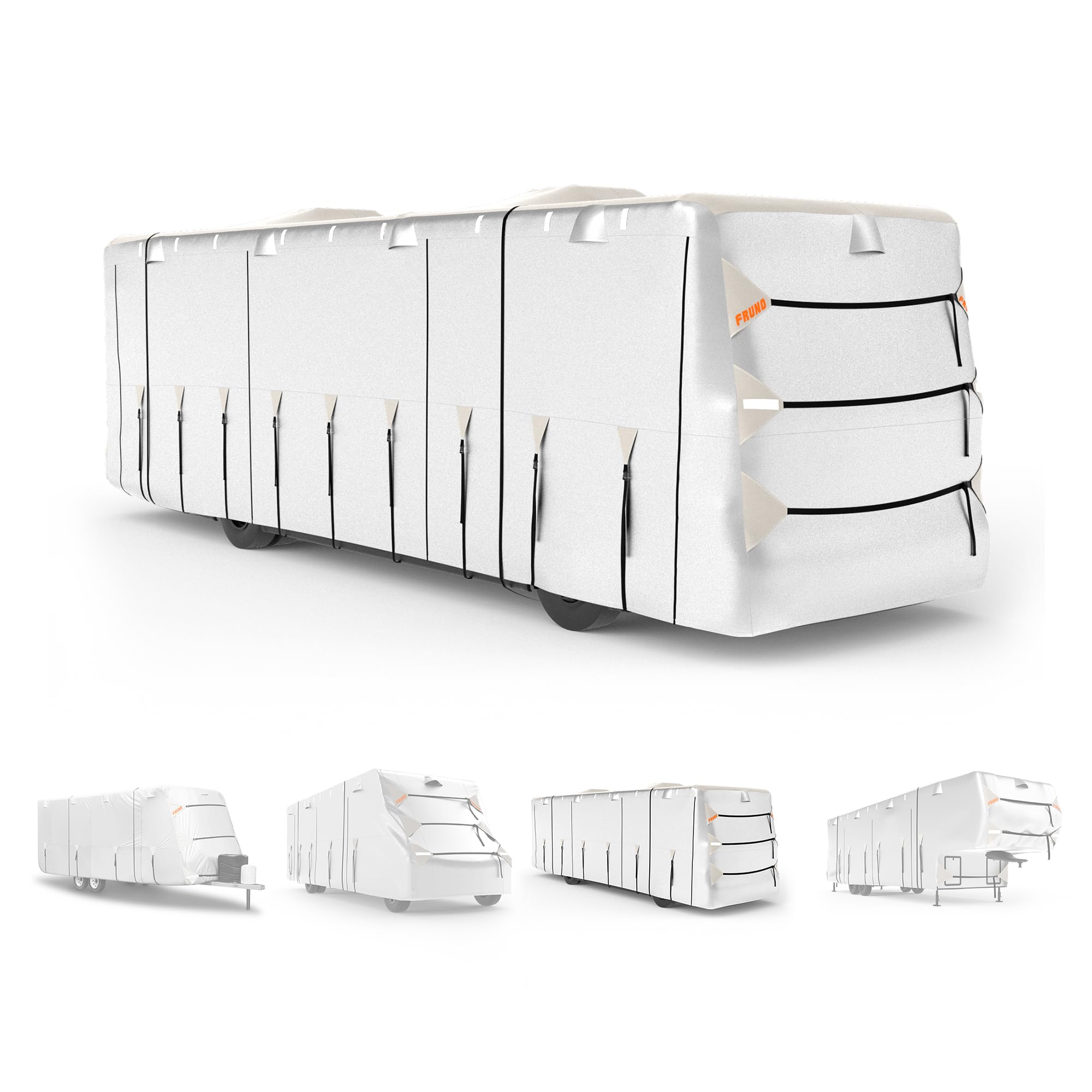 Fruno Oxford Fabric Class A Rv Cover Fits 40'-43' Waterproof Rip-Resistant Anti-Uv Motorhome Camper Cover For Winter Snow With J