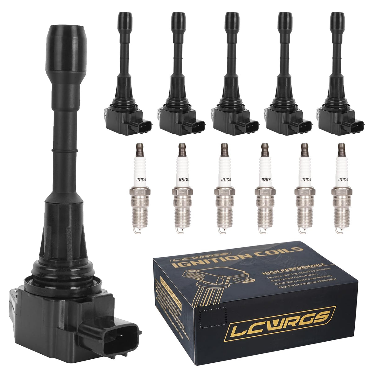 Set of 6 Ignition Coil Packs & Spark Plugs Fits For 3.5 V6 Nissan Murano Maxima Altima Pathfinder Infiniti G35 EX35 JX35 2009 20