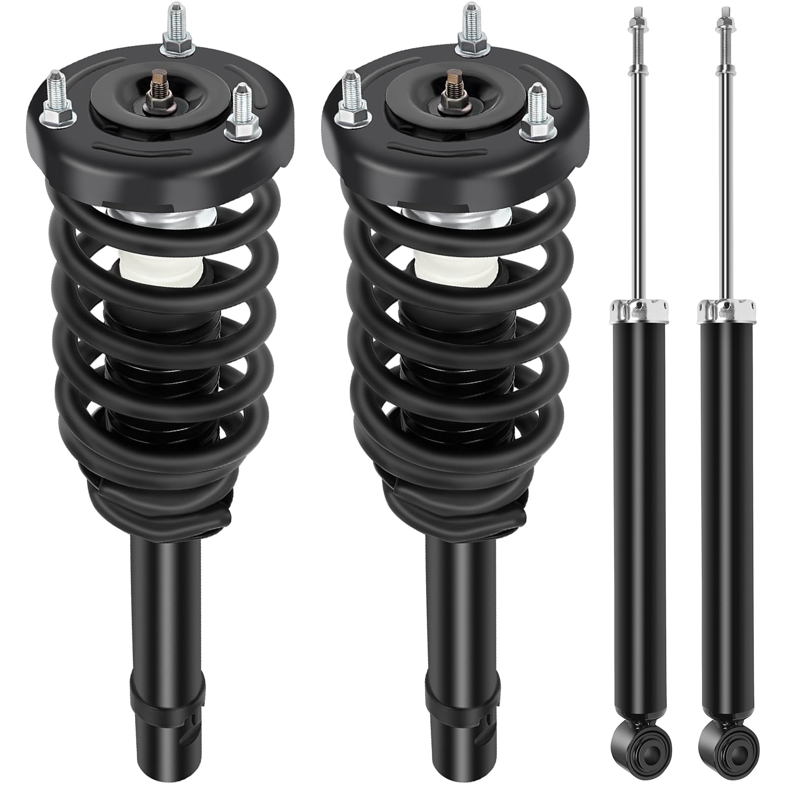 Scitoo - 2Pcs Front Complete Struts Spring Assembly + 2Pcs Rear Shock Absorbers Fits 2006-2011 For Hyundai Azera,2006-10 For Hyu