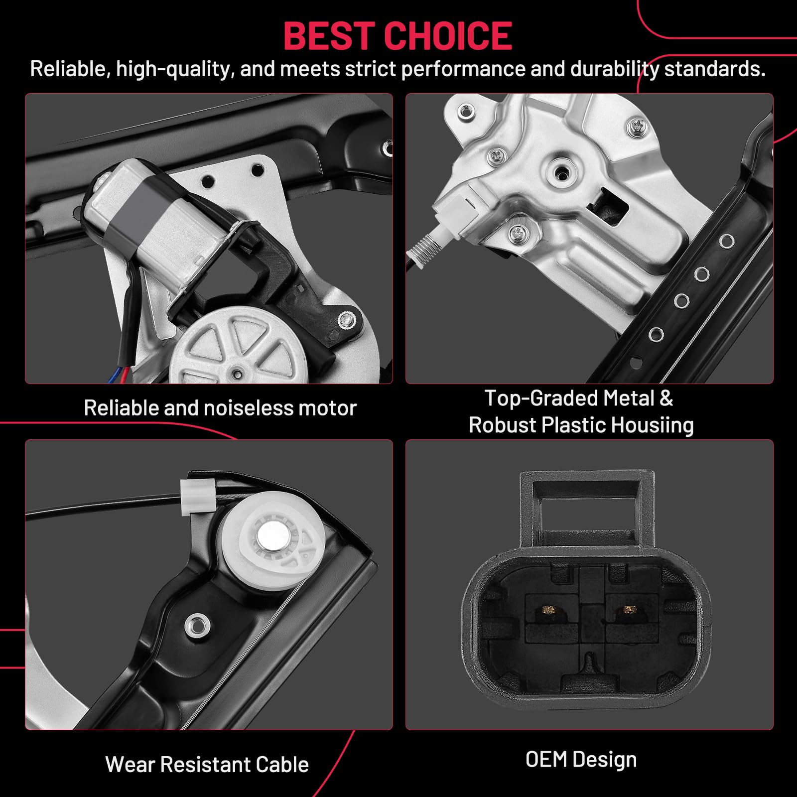 BDFHYK 748-975 Power Window Regulator with Motor Front Right for 2010-2012 Chevy Cruze 2010 2011 2012 10 11 12