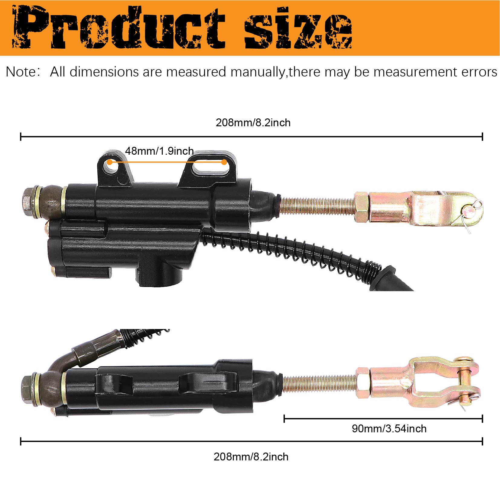 Rear Brake Master Cylinder Caliper Assembly For 50Cc 70Cc 90Cc 110Cc 125Cc Chinese Atv Quad Replacement For Taotao Boulder B1 Coolster 3050Hd