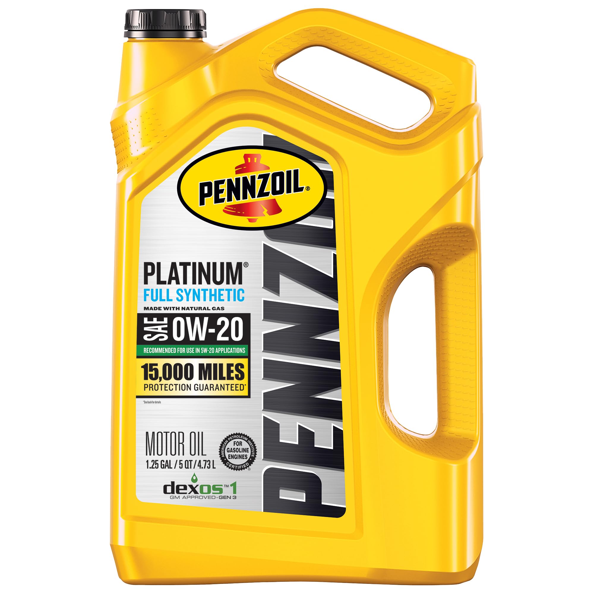 Pennzoil Platinum Full Synthetic 0W20 Gasoline Engine Oil, 5 Quart
