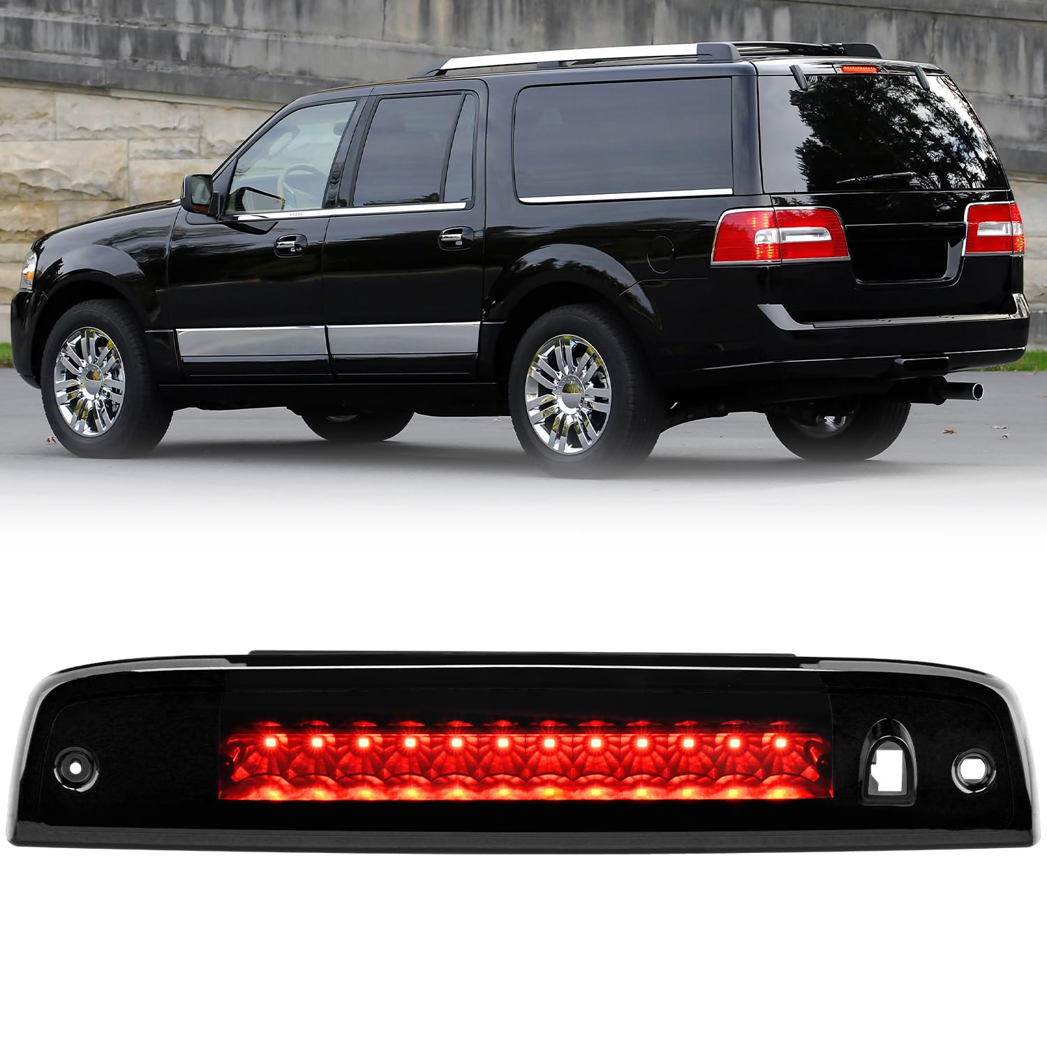 Nilight Third Brake Light Tail High Mount 3Rd Stop Lights Smoked Lens Compatible With Ford Expedition Lincoln Navigator 2003 200