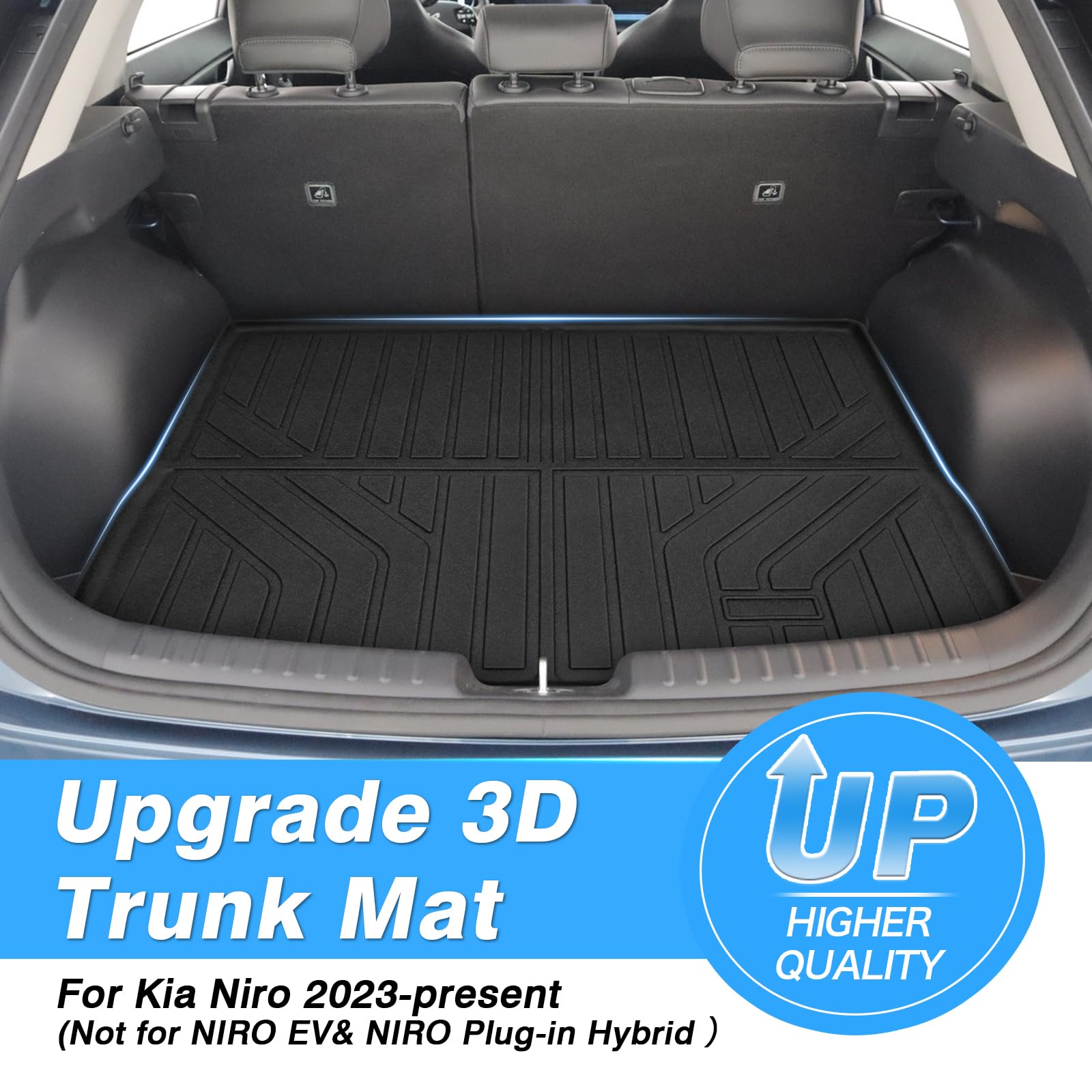 Powerty Cargo Mat Compatible For Kia Niro 2023 2024 2025 (Not For Niro Ev& Niro Plug-In Hybrid Accessories All Weather Cargo Lin