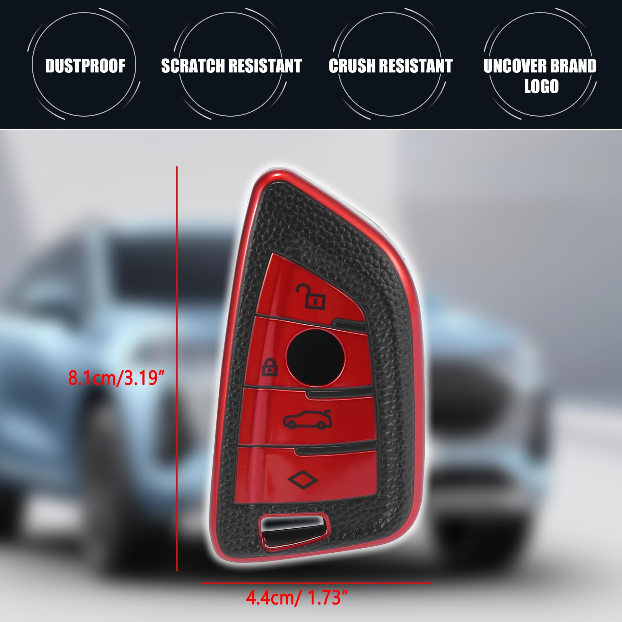 Unifizz Car Car Key Fob Cover Blade Shape Remote Key Fob Protective Case Tpu Black Red For Bmw 2 5 6 7 Series For Bmw X1 X2 X3 X5 X6 M5 M6 Gt3 Gt5 Series