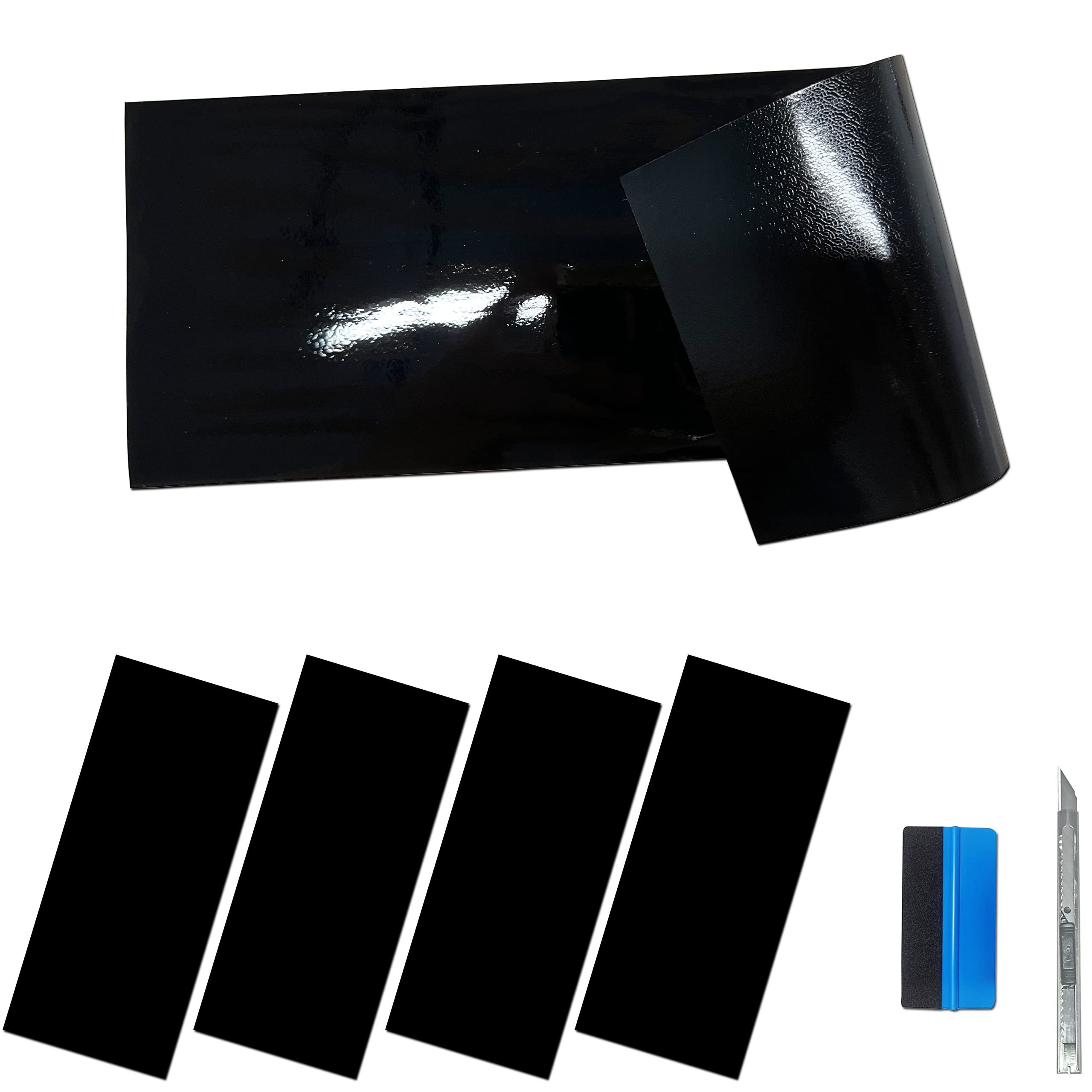 LZLRUN Compatible with Bowtie Logo Wrap Stickers Cut-Your-Own Emblem Overlay DIY Decals for Chevy (11.8 Inch x 4 Inch) (Gloss Bl