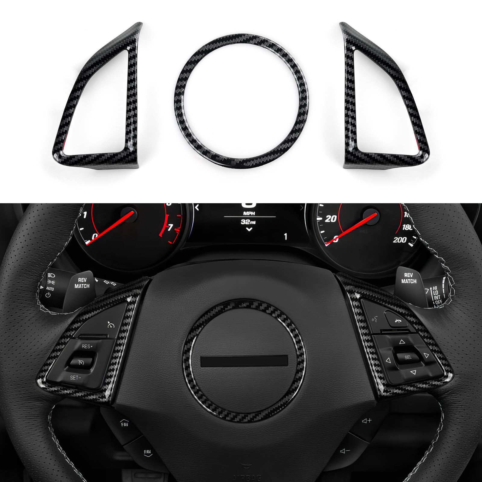 Car Sticker ABS Carbon Fiber Decal Interior Cover Trim for Chevrolet Camaro 2016 2017 2018 2019 2020 2021 2022 2023 2024 Accesso