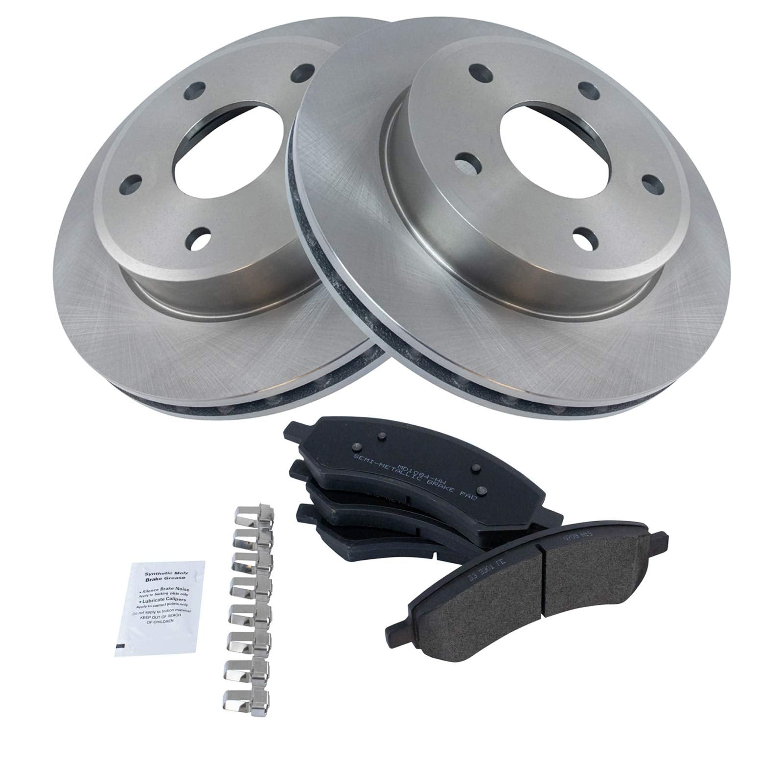 Trq Front Brake Pad & Rotor Kit Brake Pads Brake Rotor Semi-Metallic Compatible With 2005-2010 Dodge Dakota 2006-2009 Mitsubishi