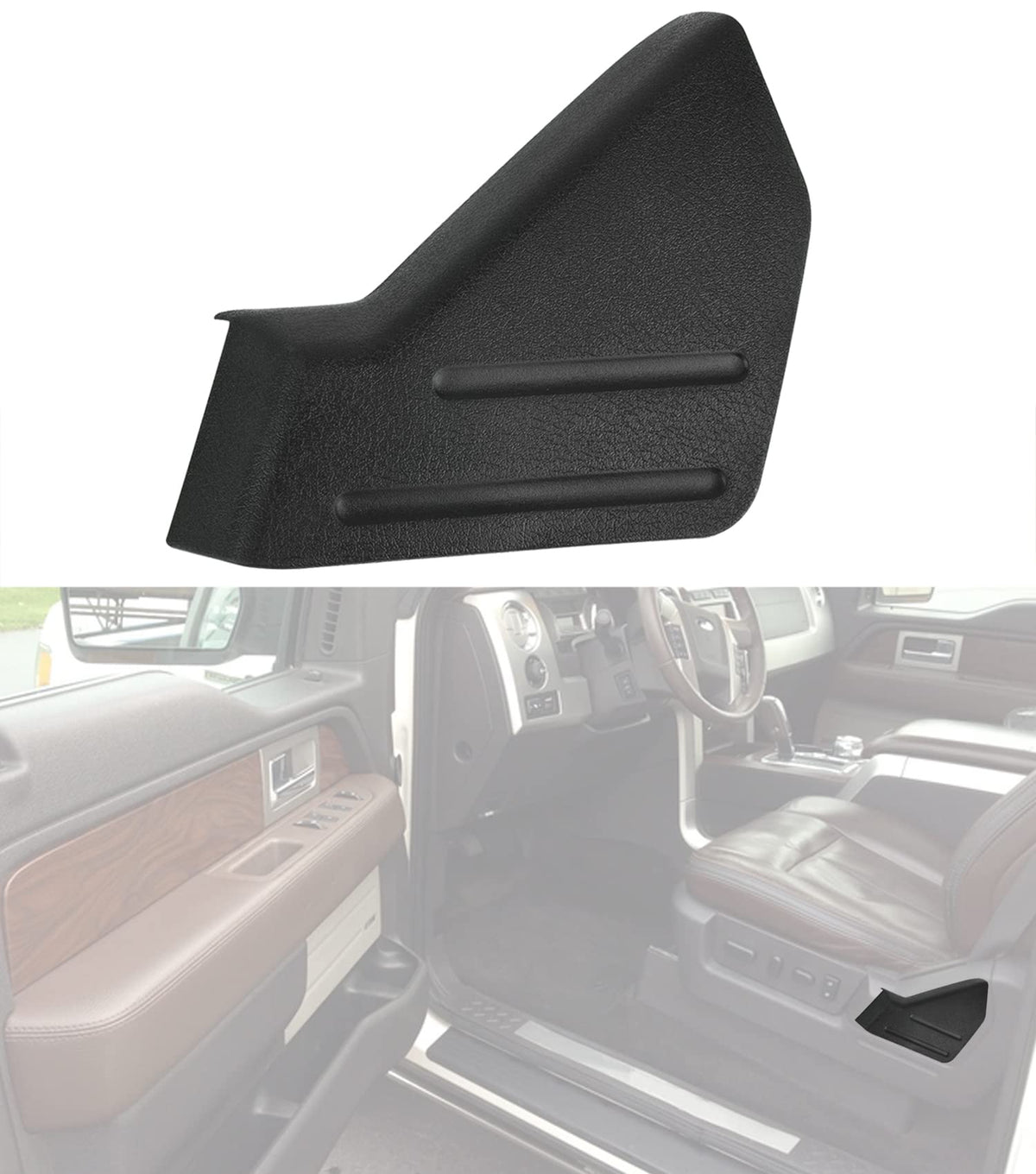 Okparz Replacement For Front Left Lh Driver Seat Trim Cover Panel 2009-2014 Ford F-150 F150 9L3Z1661693Ca Black