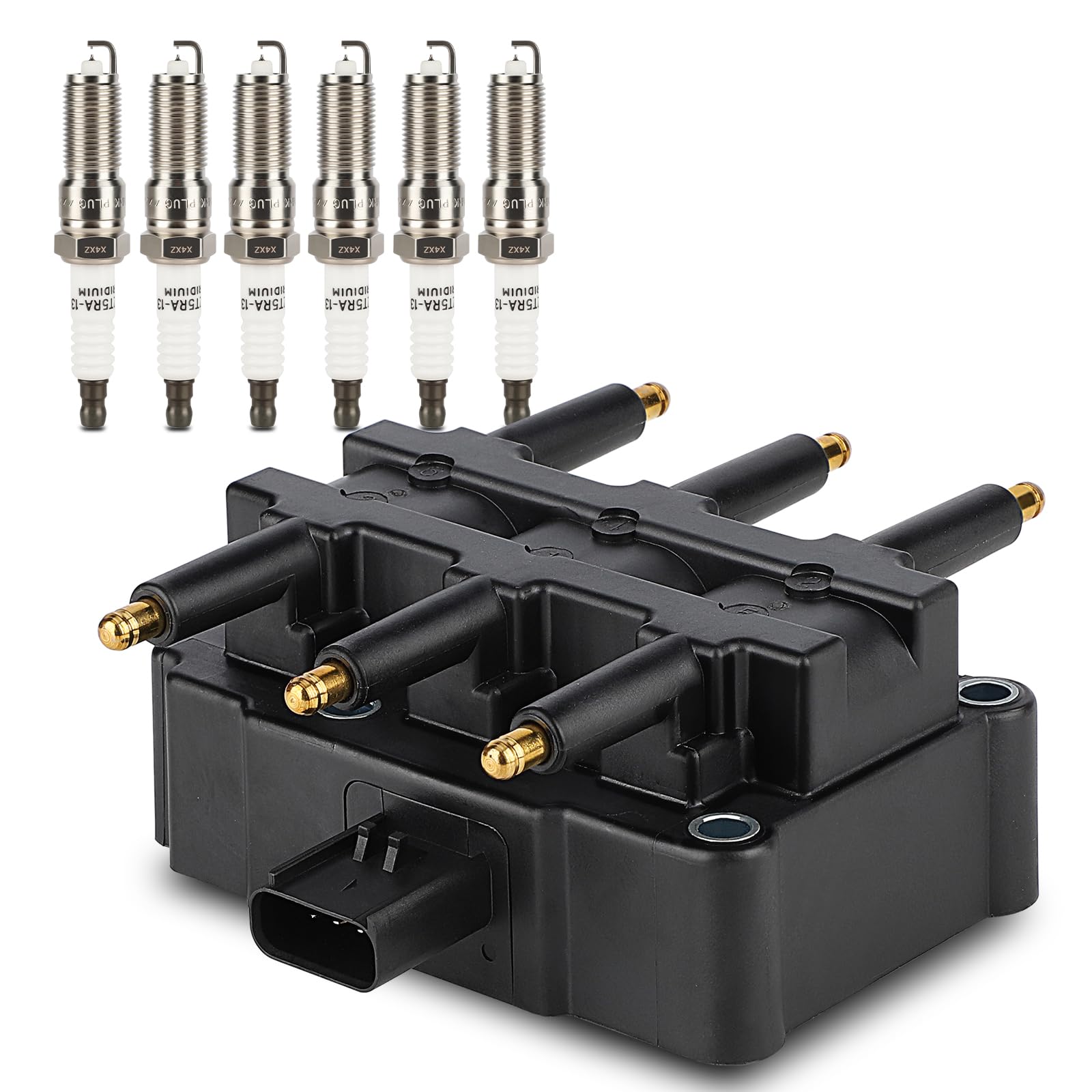 Uf305 Ignition Coil & 3381 Double Iridium Spark Plug For Chrysler Pacifica Town & Country Voyager/Dodge Caravan Grand Caravan/Je