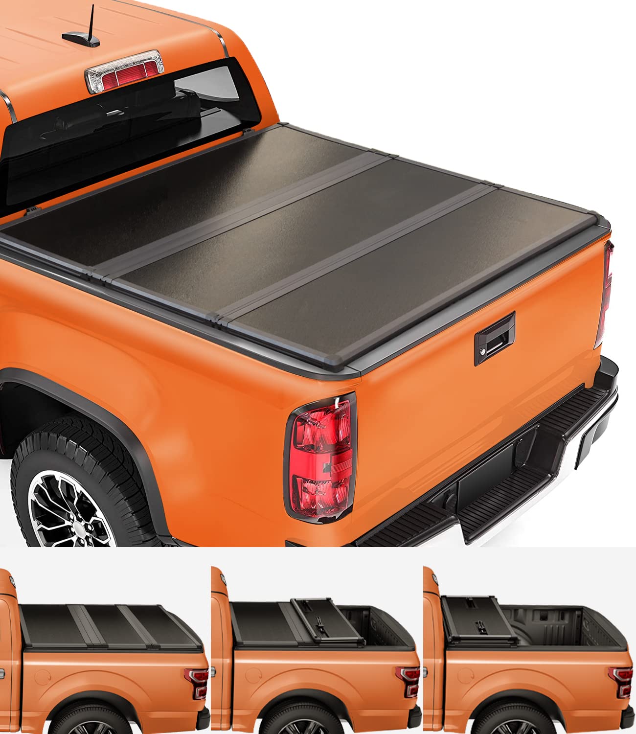 Tiptop Tri-Fold Hard Tonneau Cover Truck Bed Frp On Top For 2015-2025 Colorado/Canyon 5.2Ft Bed (61.7'') | Tpm3 |