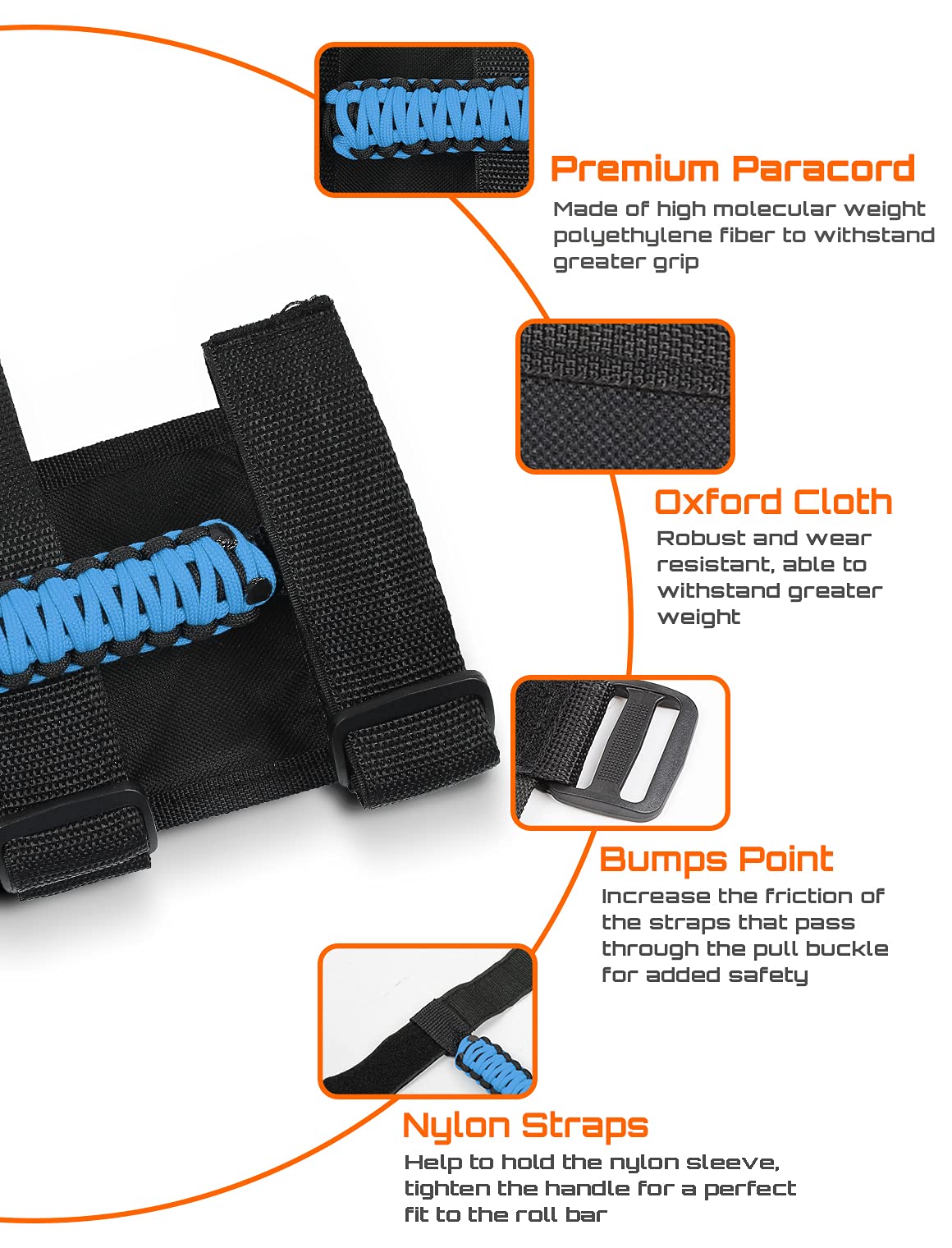 Savadicar 4 X Roll Bar Grab Handles Grip Handle For Jeep Wrangler Cj Yj Tj Jk Jl & Gladiator Jt 1955-2023, Interior Accessories,