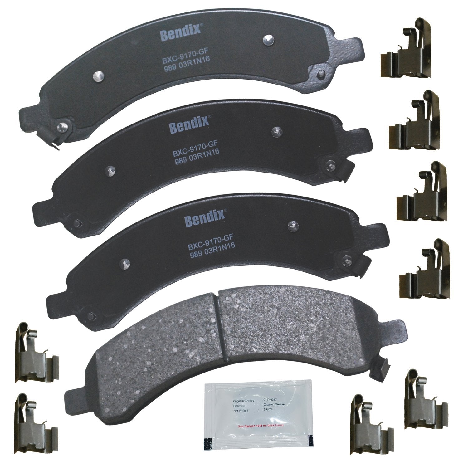 Bendix Priority1 Cfc989 Ceramic Rear Brake Pads For Chevrolet Express 3500 2008-2003, Gmc Savana 3500 2008-2003