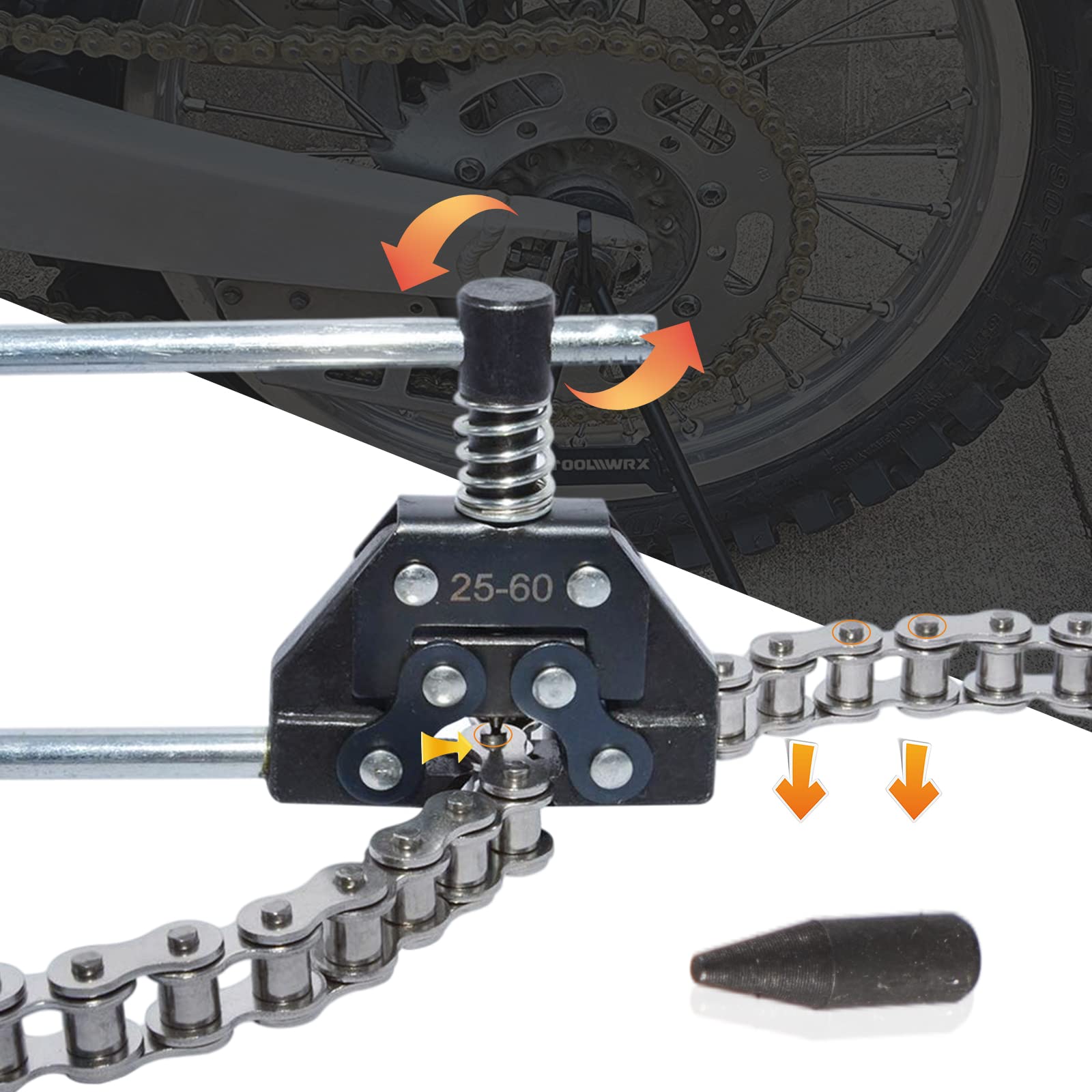 YIUIY Roller Chain Breaker Cutter Chain Holder Puller Disassembly Tools Kit #25-60 Chains Replacement Set for Bicycle Motorcycle