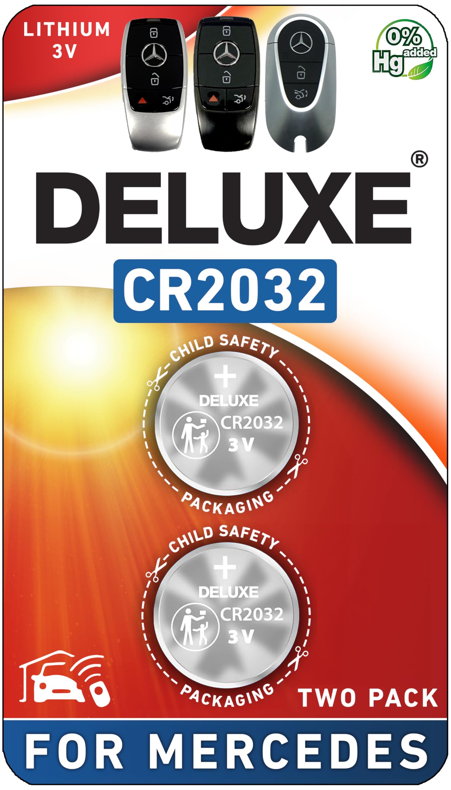 Key Fob Replacement Batteries For Mercedes-Benz Cr2032 (Gle Sprinter Glc C-Class Gls Glb E-Class S-Class Gla G-Class A-Class Cla