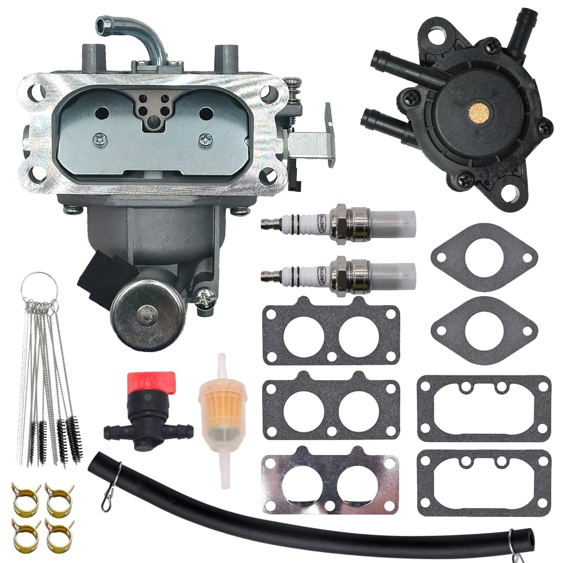 Jdllong 15004-1011 15004-1025 Carburetor For Kawasaki Fx730V-As28 Fx730V-As29 Fx730V-Es00 4 Stroke Engine 15004-0930 15004-7082 15004-7051 With Fuel Pump