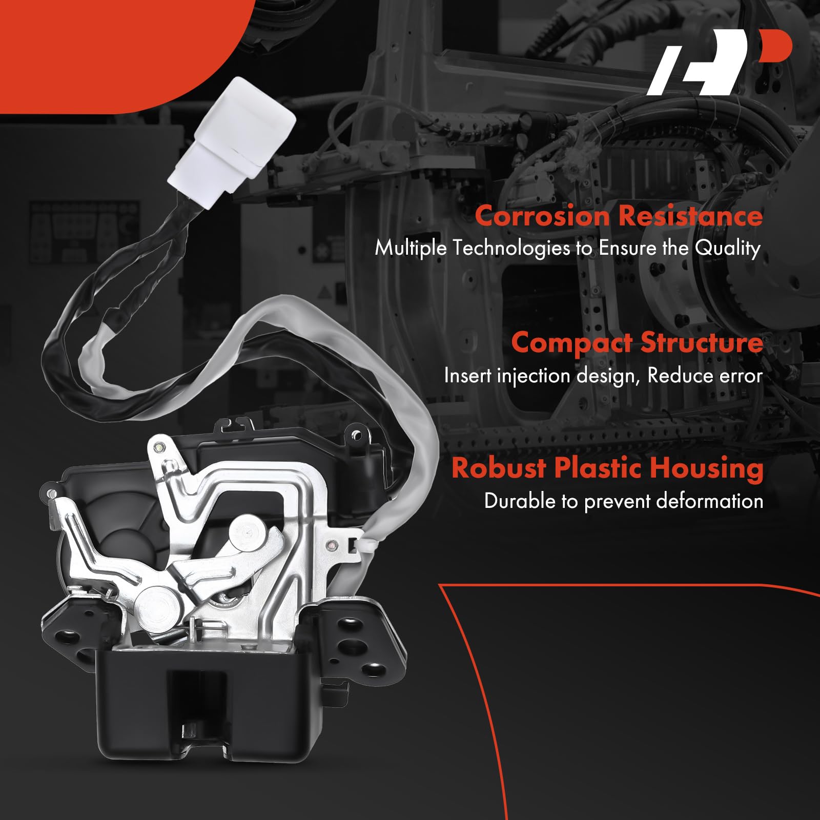 A-Premium Rear Trunk Latch Tailgate Door Lock Actuator Compatible with Toyota Sienna 2004-2010, Without Power Liftgate, Rear Tailgate, Replace# 6911008020, 69110-08020