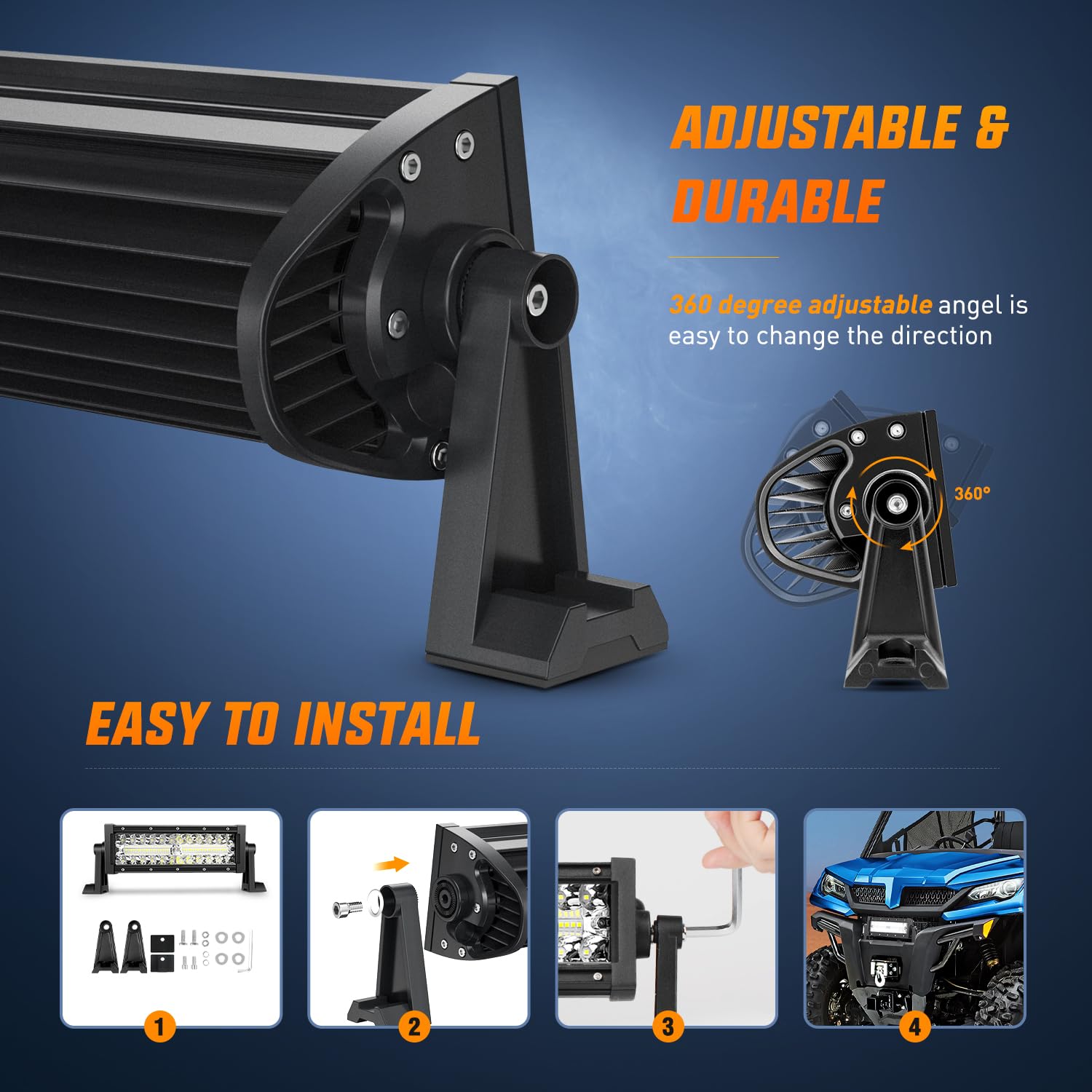 Nilight 42 Inch Led Light Bar 320 Led Chips 11240Lm Curved Triple Row Spot Flood Combo High Power Driving Off Road Lights For Tr