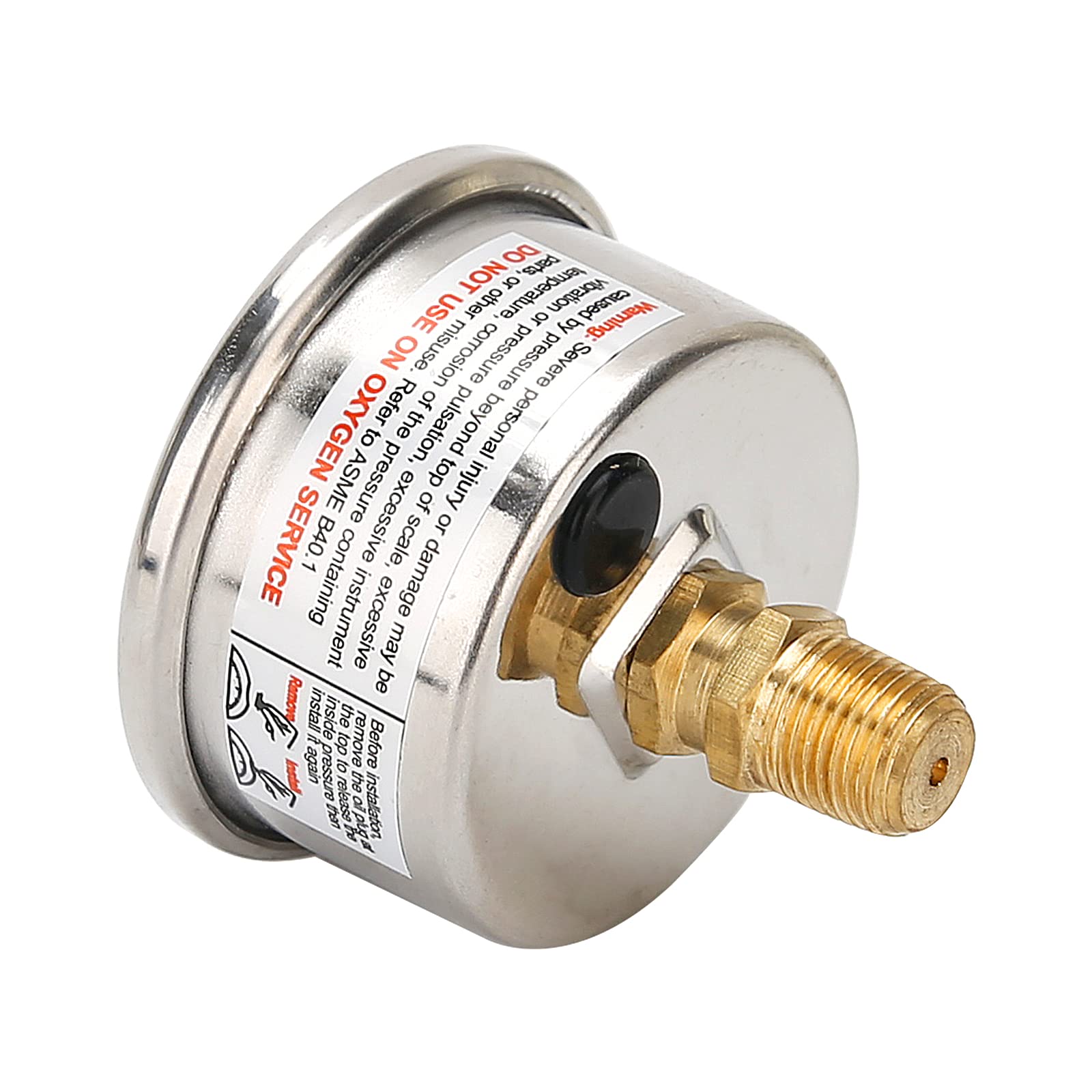 Solimeta 1.5' Dial Size, Oil Filled, Fuel Pressure Gauge 1/8 Npt, Inline Fuel Pressure Gauge, Automotive Replacement Fuel Pressure Gauge, 304 Stainless Steel Case, 0-15Psi, -3-2-3%