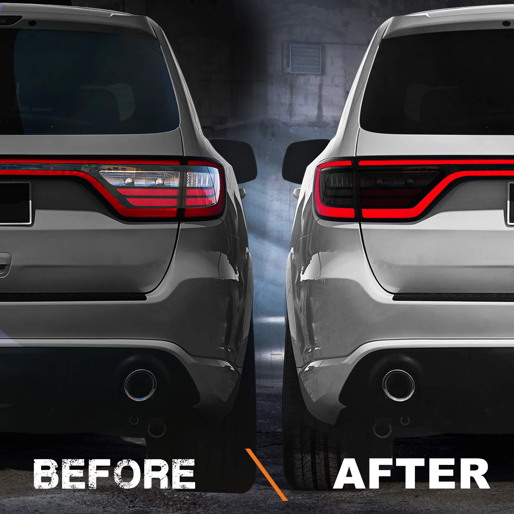 Ndrush Blackout Taillight Vinyl Tint Film Precut Overlay Tail Light Wrap Cover Compatible With Dodge Durango 2014-2021