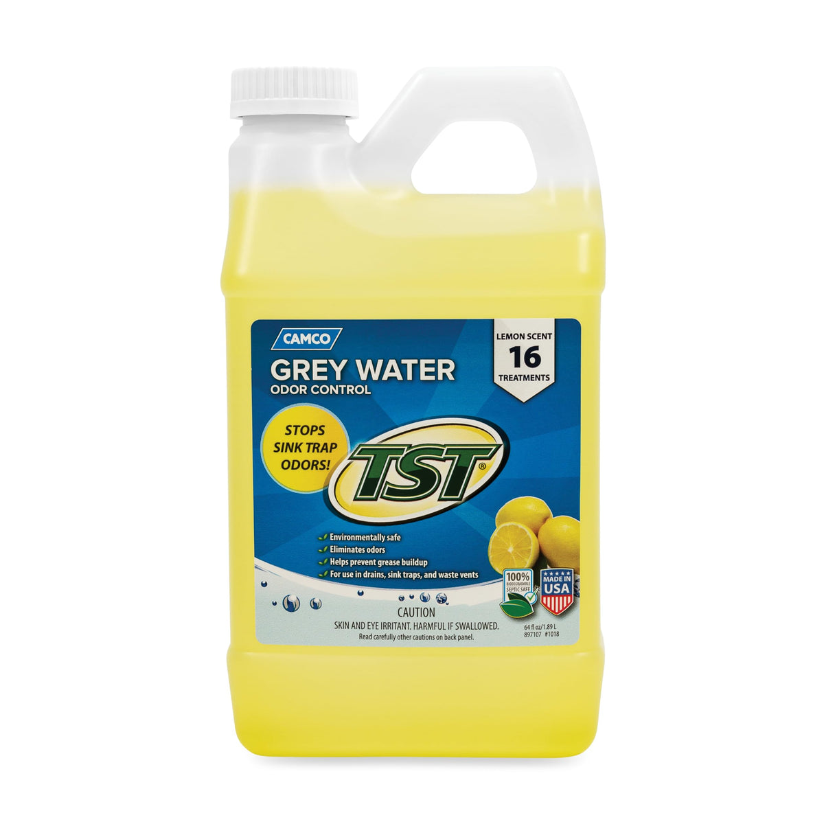 Camco Tst Camper/Rv Grey Water Odor Control - Removes Grease Buildup In Gray Water Tank, Sink & Shower Drains - 4Oz Treats 40-Ga