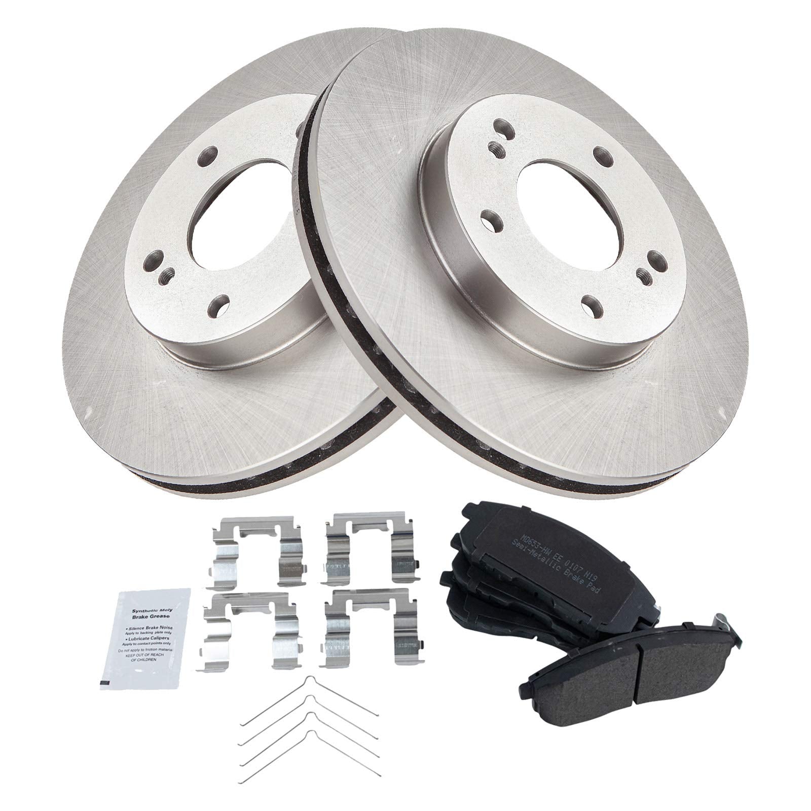 Trq Front Brake Pad & Rotor Kit Brake Pads Brake Rotor Semi-Metallic Compatible With 1999 Nissan Maxima