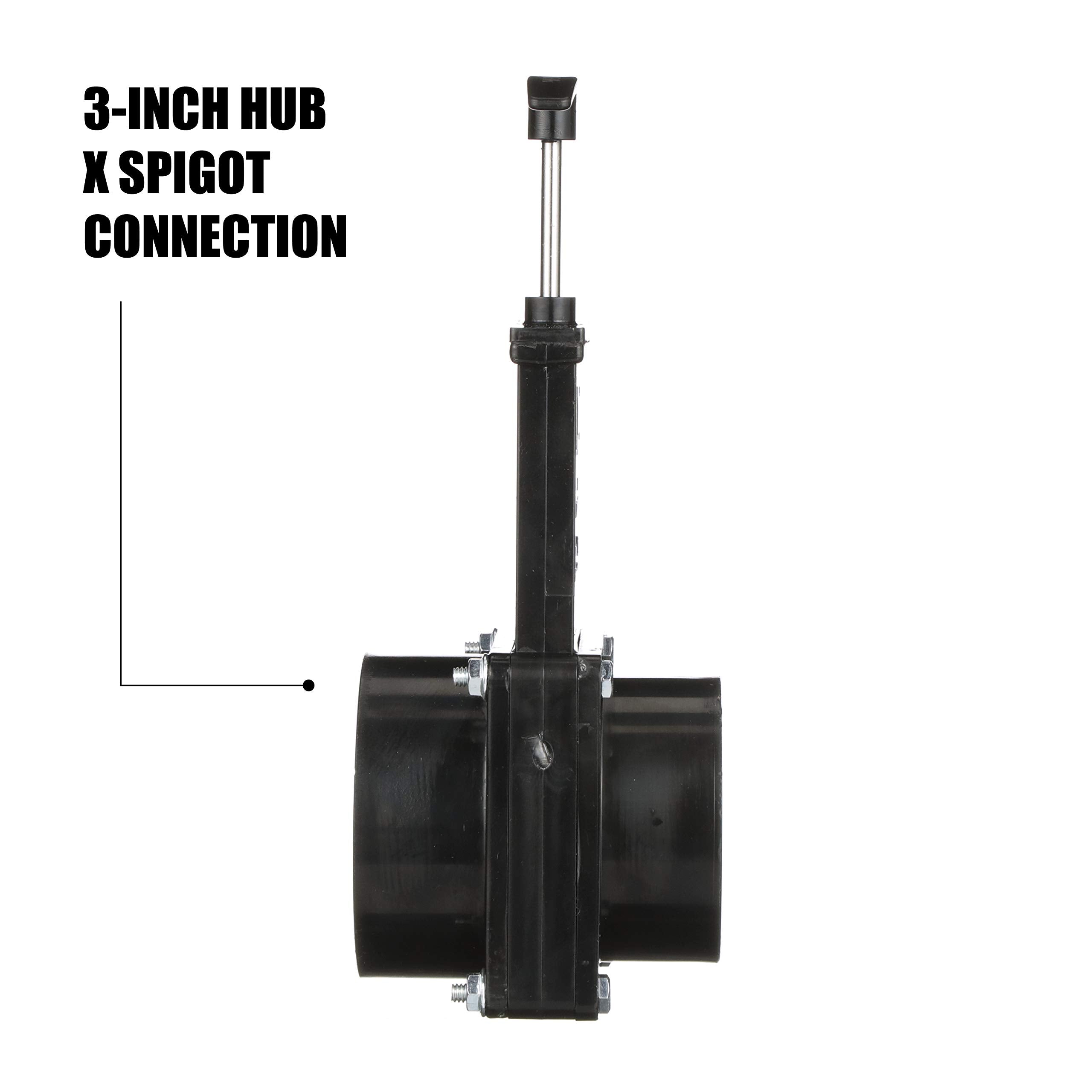 VALTERRA ABS Gate Valve for RV, Camper, and More - 3-Inch Hub x Spigot Connection
