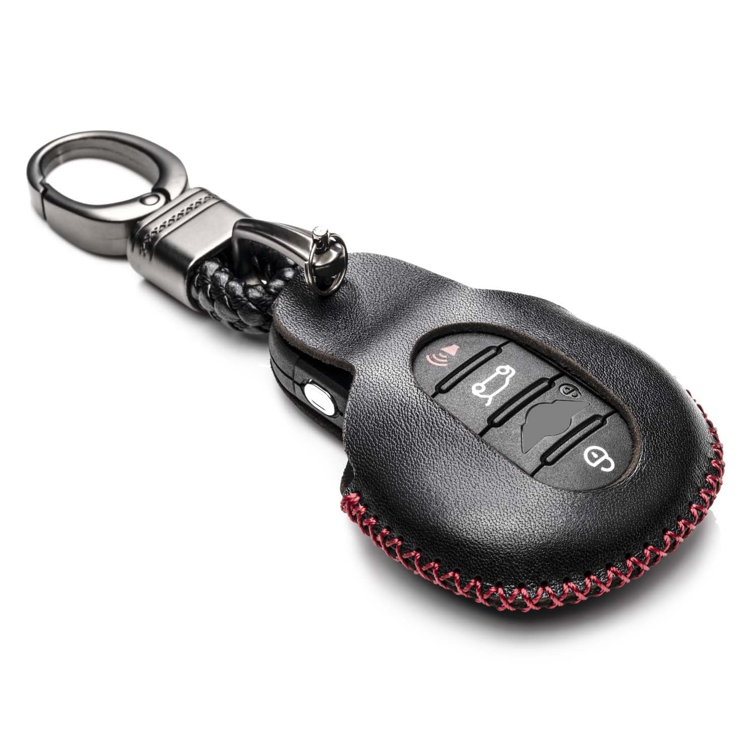 Vitodeco Genuine Leather Smart Key Fob Case Cover Compatible With Mini Cooper, Clubman, Hardtop, Convertible, Countryman 2014-20
