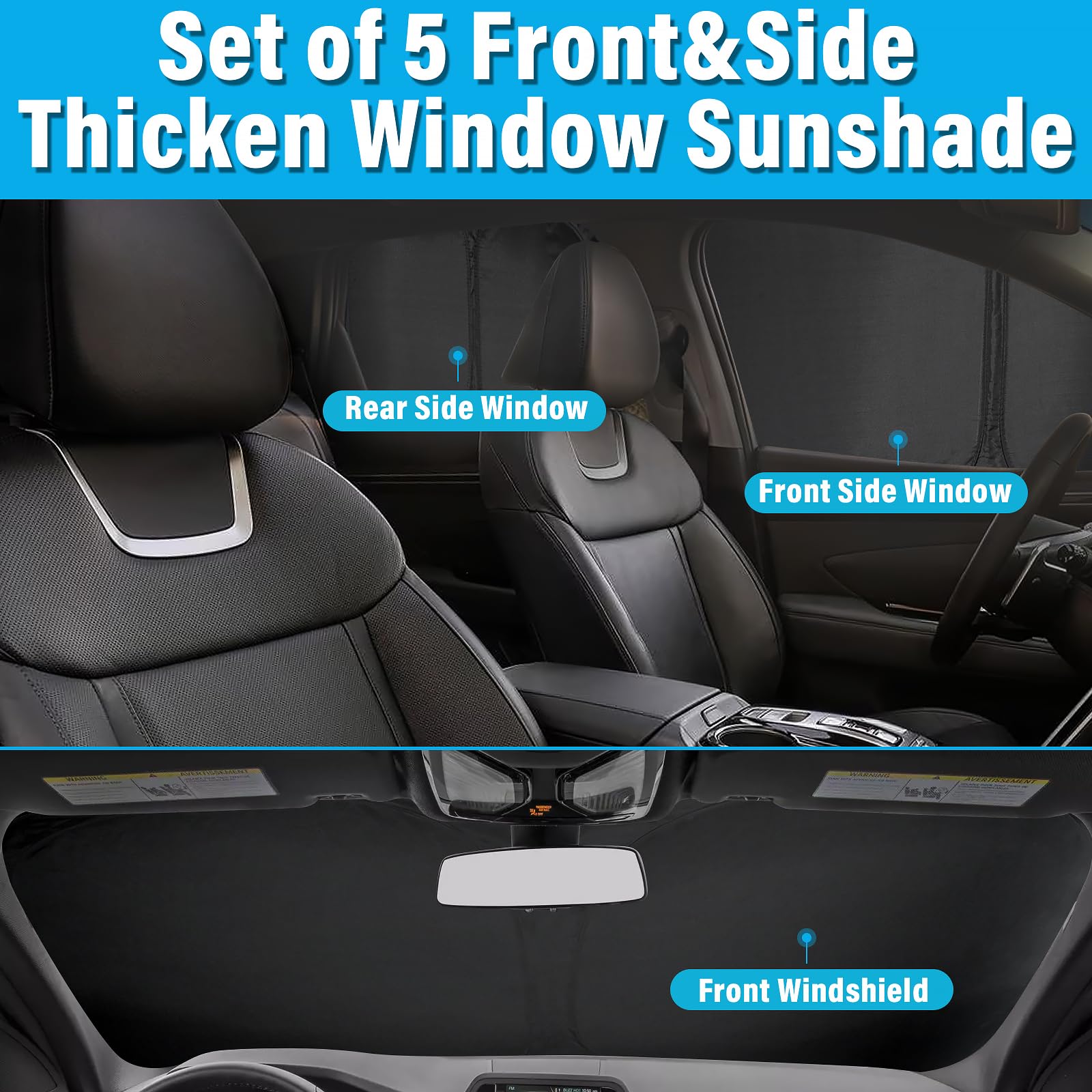 Kmf Windshield Sun Shade Replacement For Gmc Sierra Accessories 2007-2013, Side Window Sun Shade Cover Sun Visor Shield Cover, R