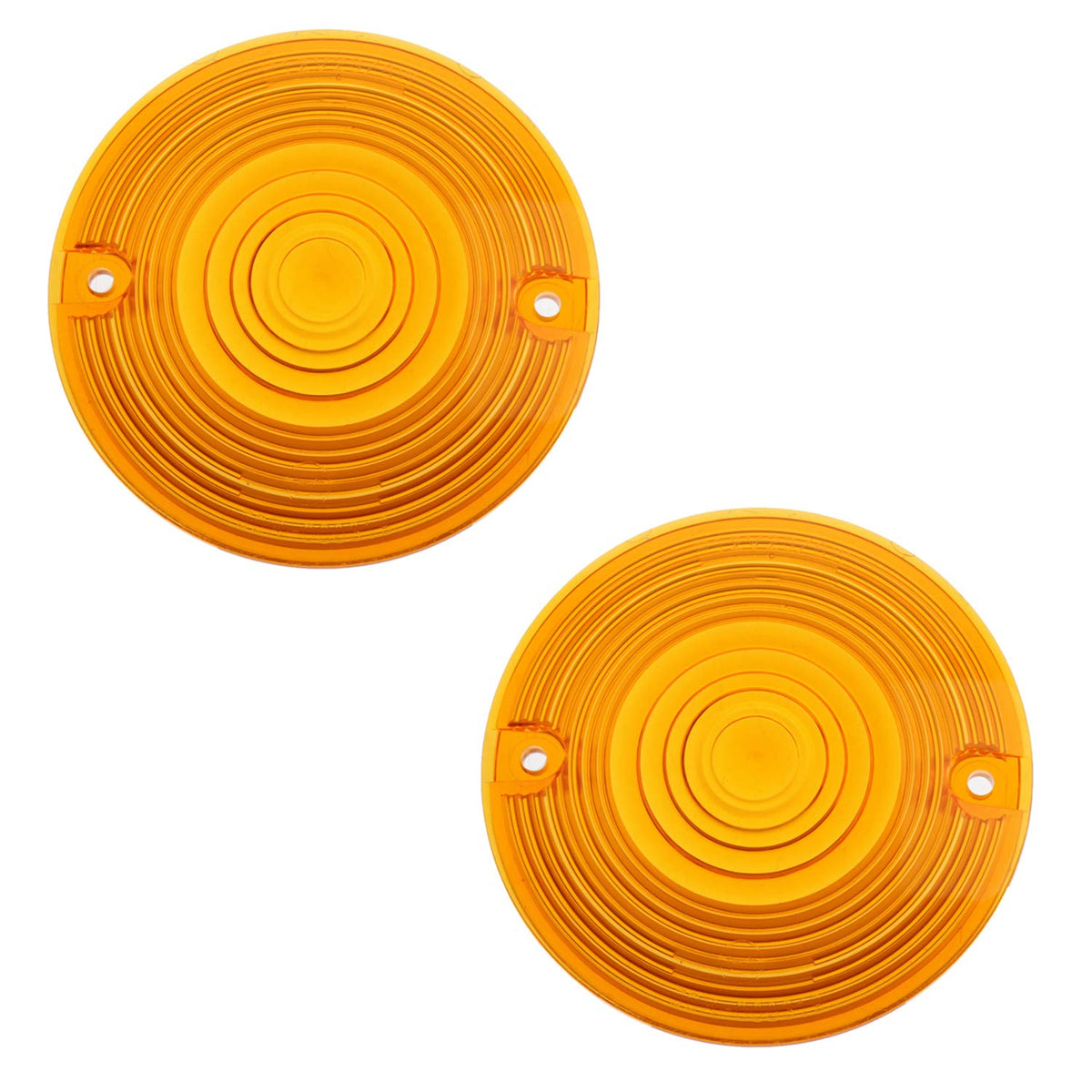 Nthreeauto 3 1/4 Inch Flat Turn Signal Light Lens Cover Amber Compatible With Harley Touring Electra Glide Road King Softail