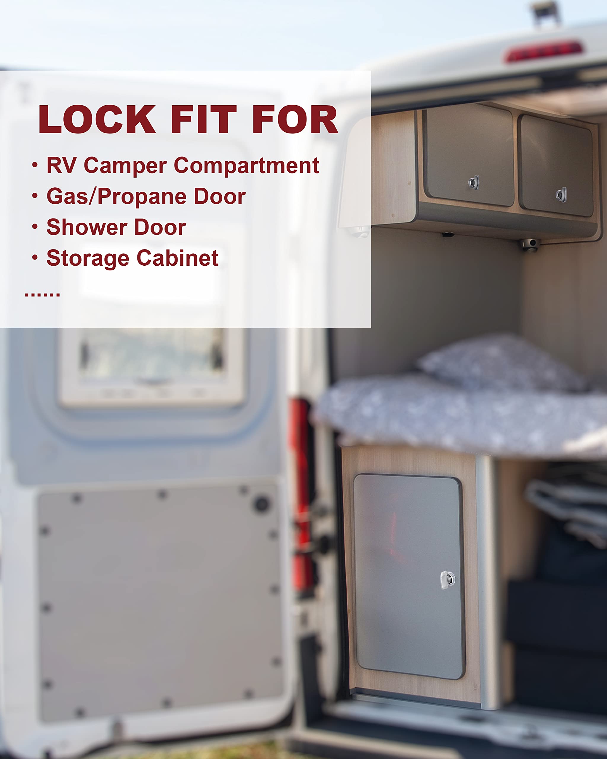 Naissian Rv Thumb Cam Lock,Keyless Thumb Twist Operated, For Boat, Rv Storage Compartment Baggage Door, Outdoor Shower Lock Latc