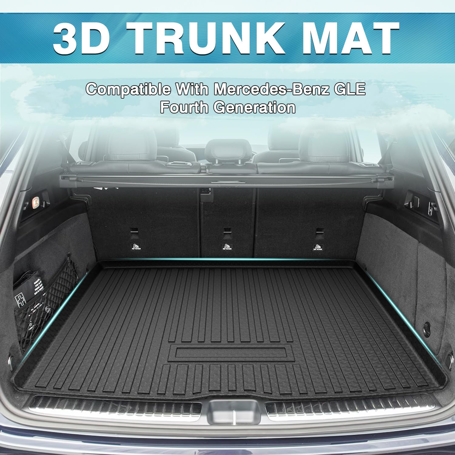 Mixsuper Custom Fit Cargo Liner For Mercedes-Benz Gle Class 2020-2025, All Weather Cargo Mat For Mercedes Benz Gle Suv 5 Passeng