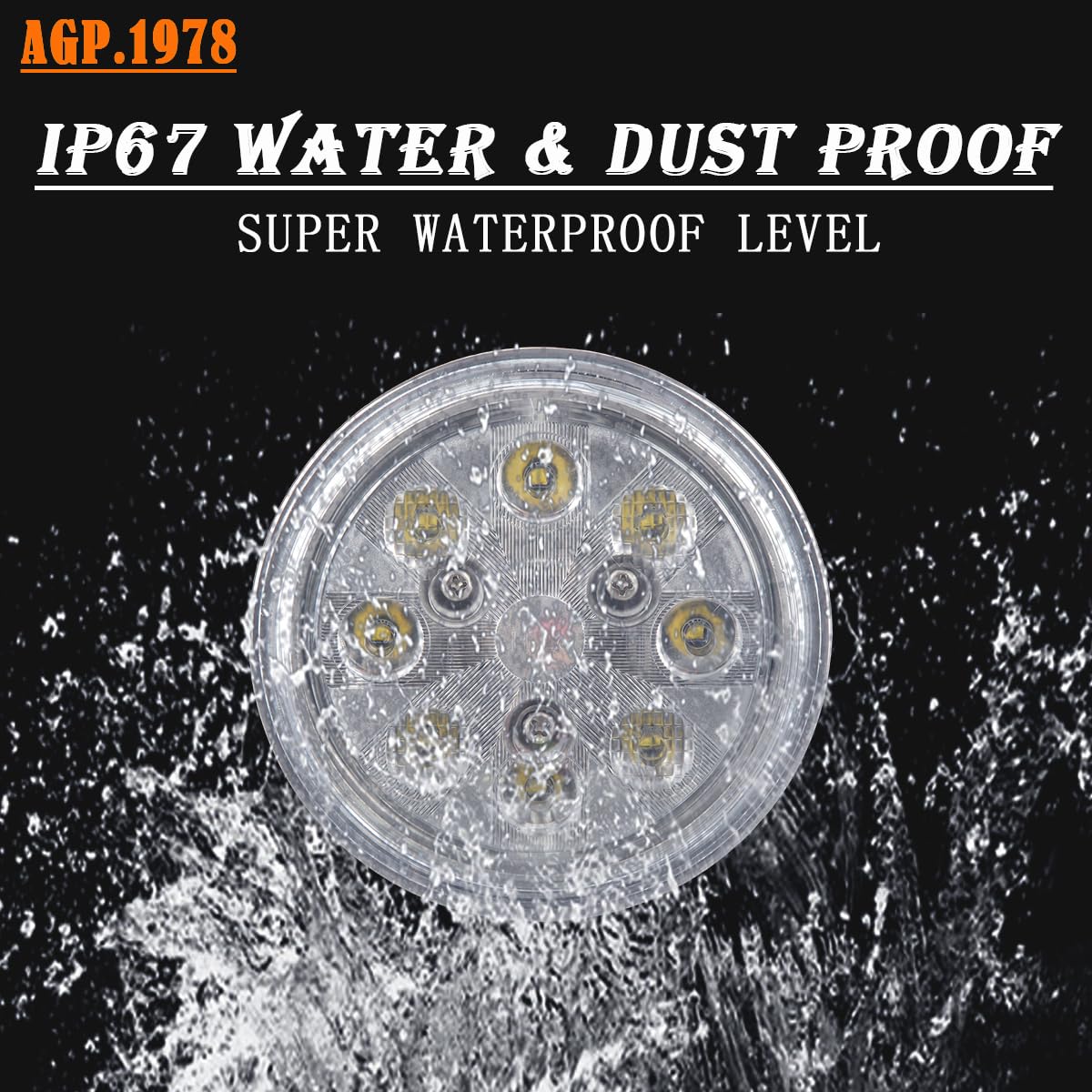 Agp.1978 Par36 24W Led Sealed Hi-Lo Led Work Light Tractor Led Bulb Re25126 Compatible With Tractor John Deere 9200 Re Ar48723, Ar85263,Ar85264,Ar93335,Re10962,Re10963,Re19081,Re19082,Re25126