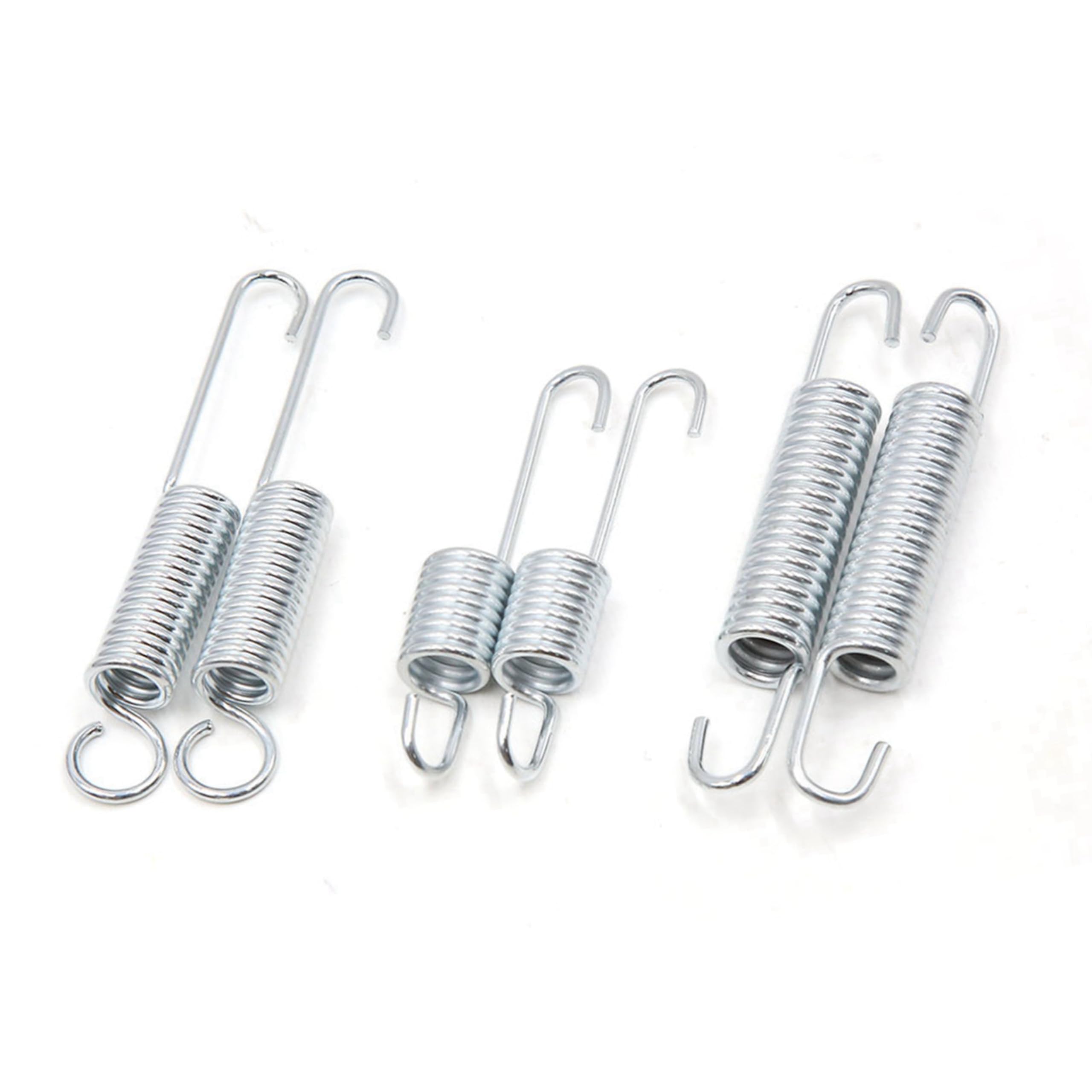 Uxcell 6 Pcs Metal Motorcycle Kickstand Kick Side Stand Spring Silver Tone