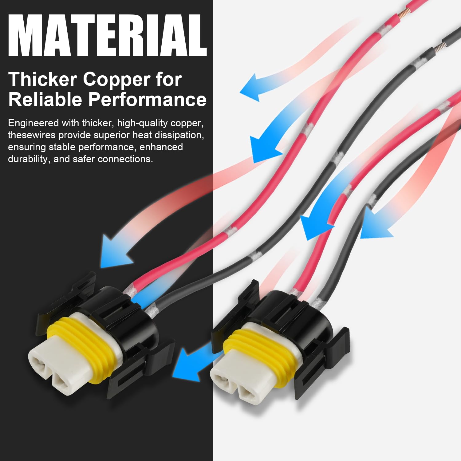 Ibrightstar H11 H9 H8 880 881 Female High Temperature Ceramic Adapter Wiring Harness Sockets Wire For Headlights Or Fog Lights