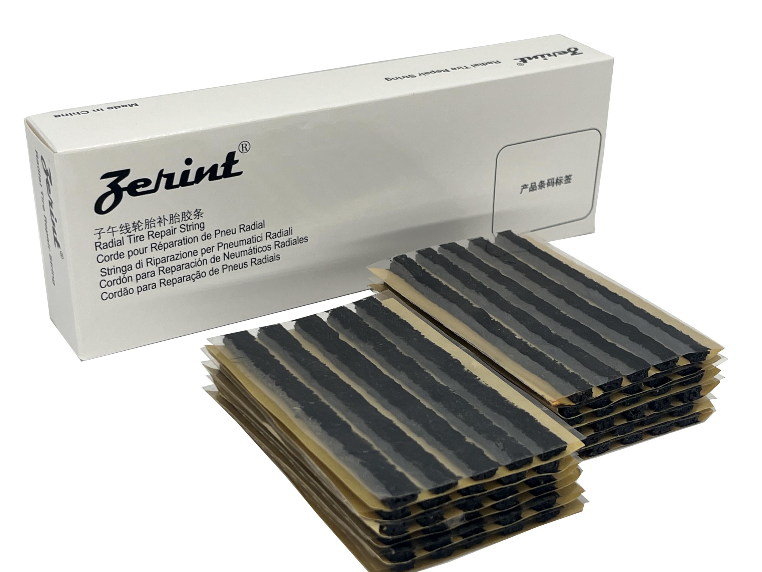 Zerint Ts-160D60 Tire Rubber Plug Strings (1/4'' X 4'' Black 60 Strips), 6 X 100 Mm Emergency Tubeless Tyre Repair Plugs For Fla