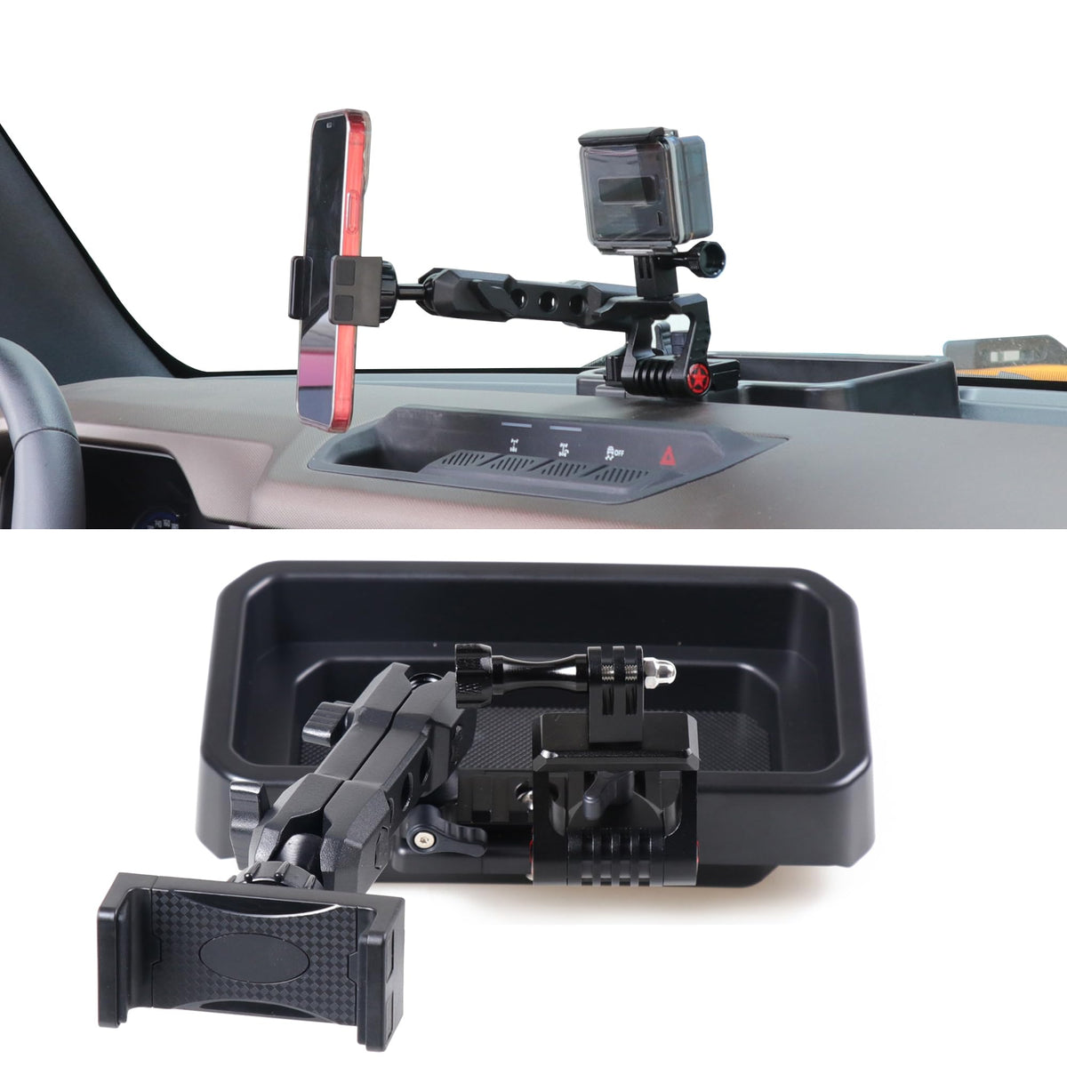 RERPRO Dash Phone Mount Holder Compatible with 2021 2022 2023 2024 2025 New Ford Bronco 2/4 Door Interior Accessories Center Con