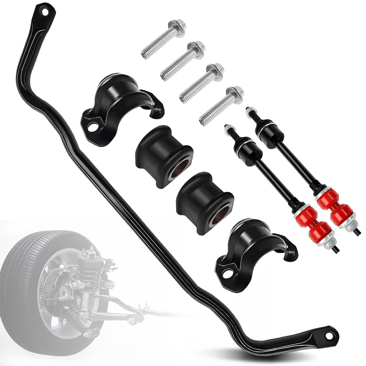 bansdans 55398938AC Front Stabilizer Bar Kit And K80894 Sway Bar Links Front Sway with PU Bushing Fit for 2009-2010 Dodge Ram 15