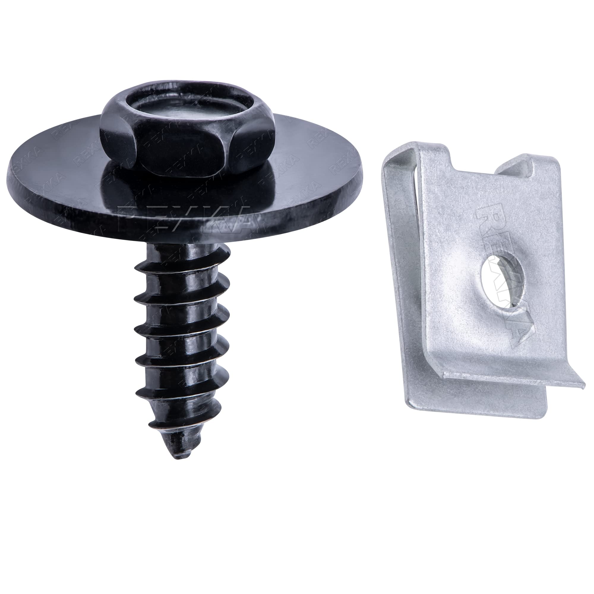 Rexka 20 Sets M4.8 Fender Liner Splash Shield Bumper Cover Screws U Nuts Kit For Bmw Mini 07147129160 07129904150 E36 E46 E60 E63 E88 E90