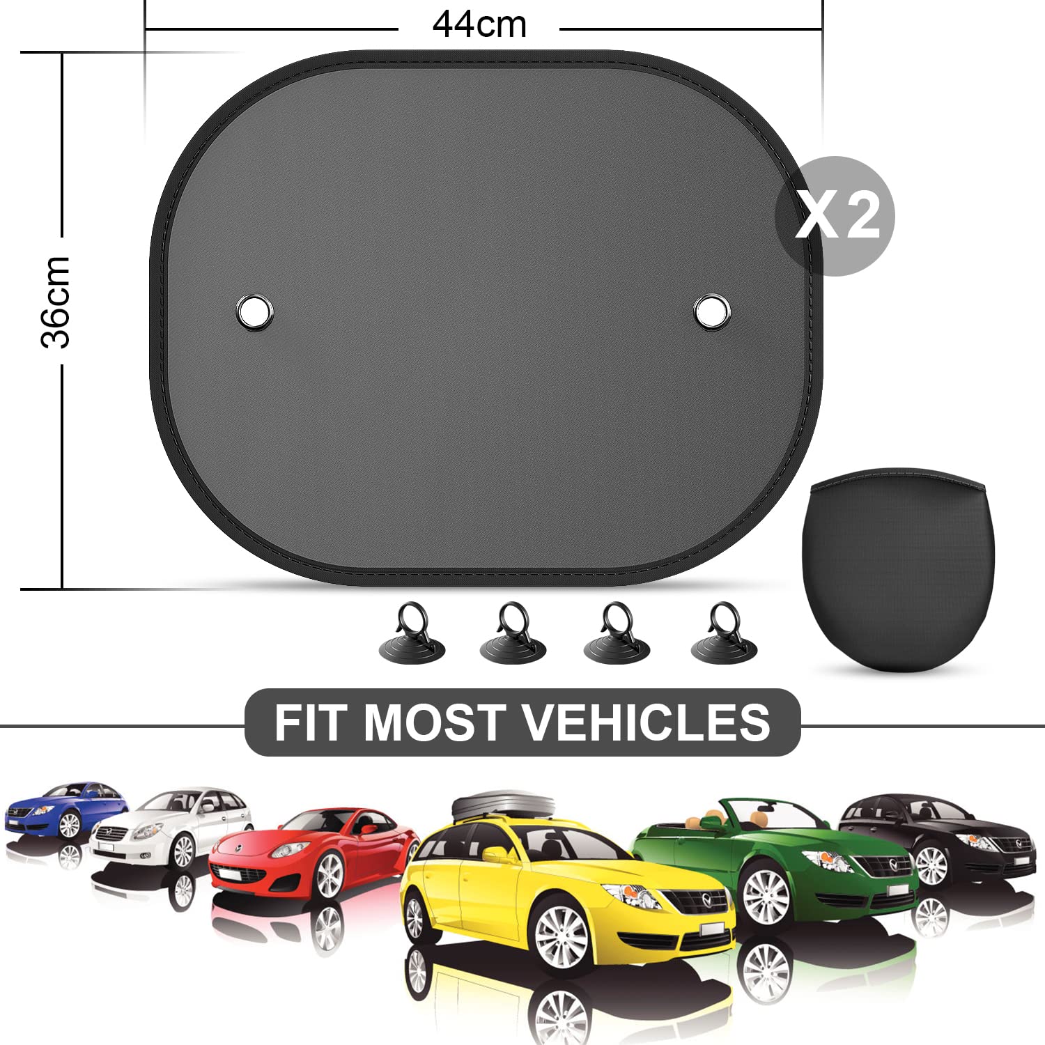 Diza100 Car Window Shades, 2 Pack Sun Shade For Window Baby Suction Cups Sunshade For Side Window Sun And Uv Block For Kids/Adul