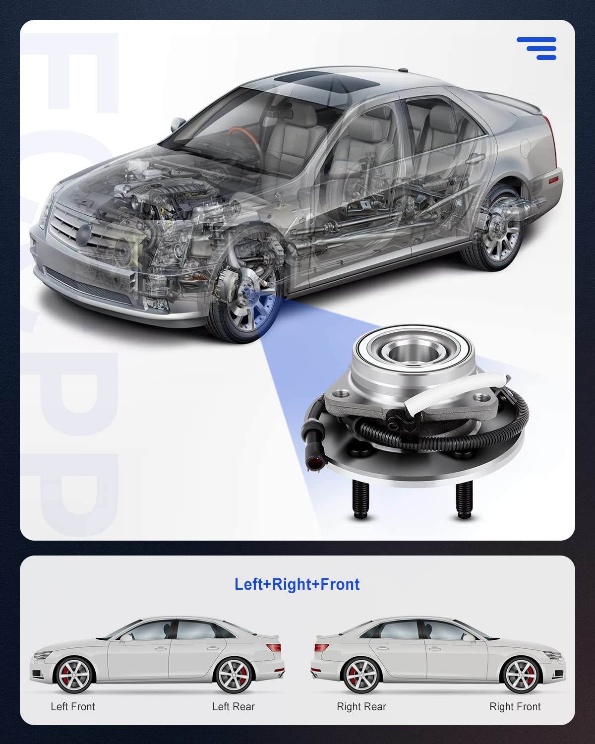 ECCPP 515029 Wheel Hub and Bearing Assembly Front fit Ford F-150 Ford F-150 Heritage 2000-2004 5 lugs 4x4 4WD wheel hub with ABS