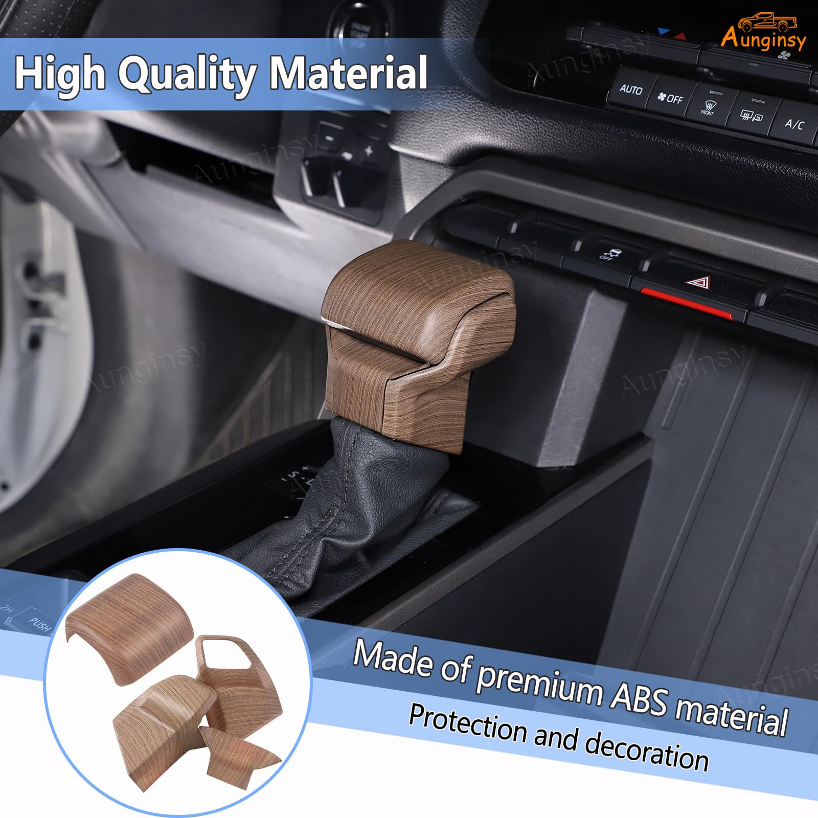 Aunginsy Gear Shifter Head Trim Cover Kit Compatible With Toyota Tundra/Sequoia 2022-2025 Tacoma 2024+ Center Console Gear Shift